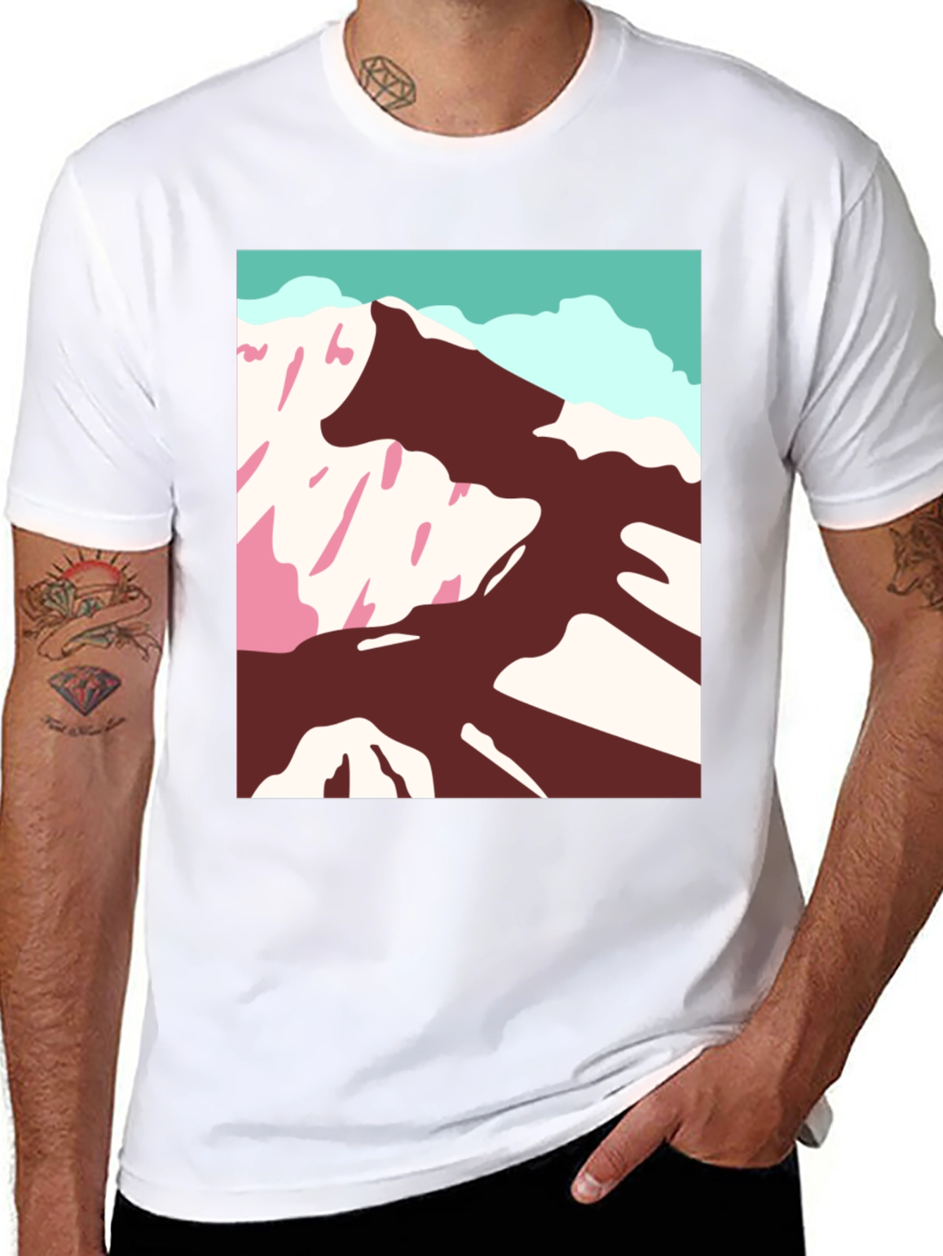 Mountain Graphic Tee - Stylish Black Cotton T-Shirt