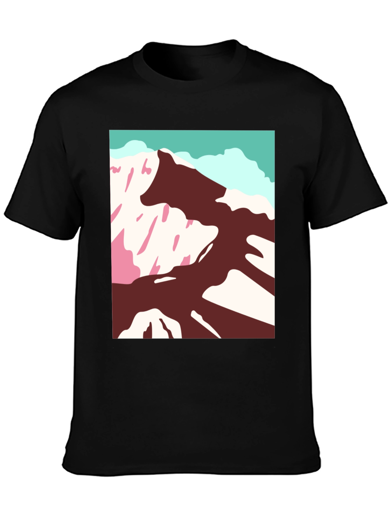 Mountain Graphic Tee - Stylish Black Cotton T-Shirt