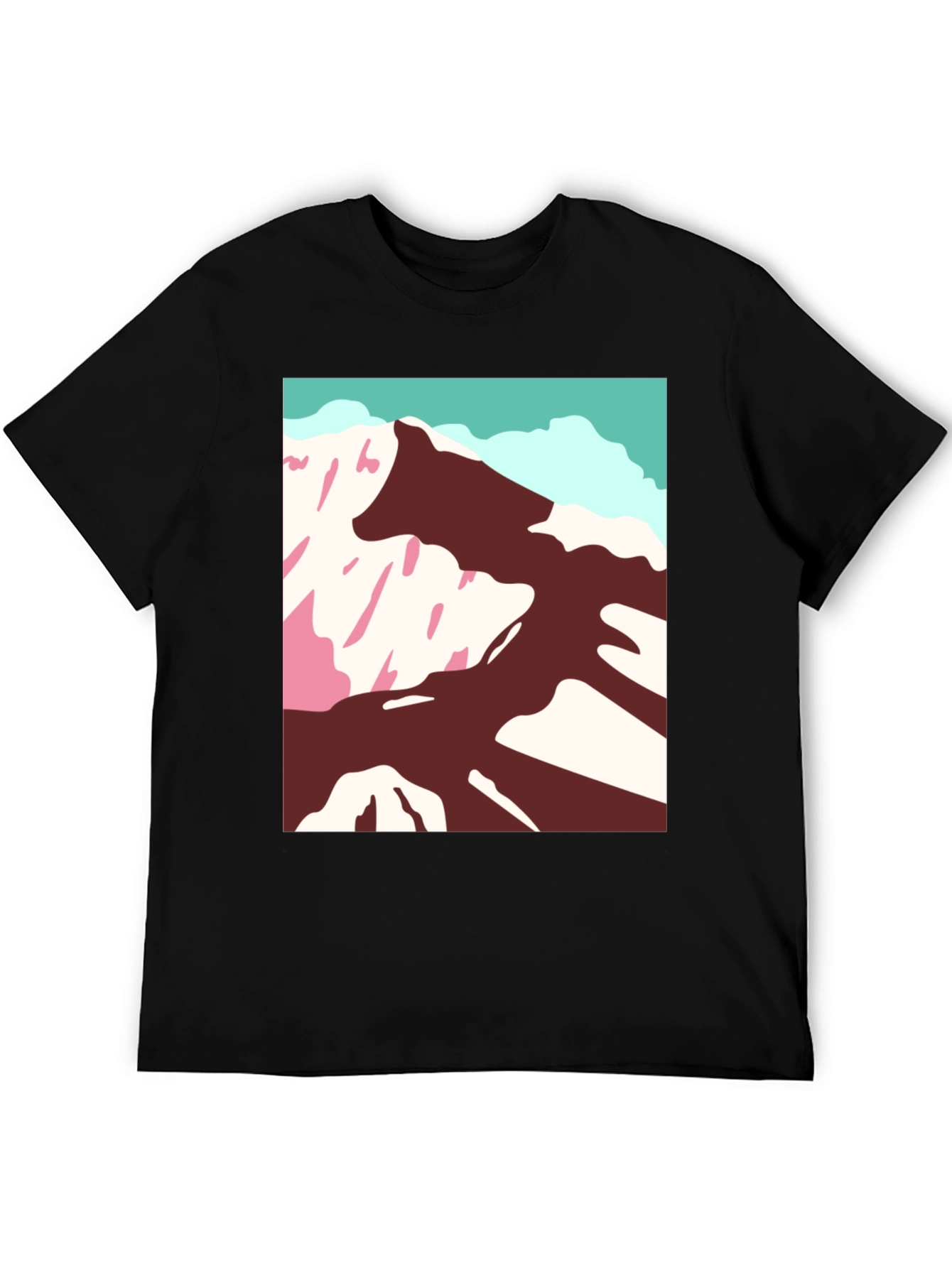 Mountain Graphic Tee - Stylish Black Cotton T-Shirt