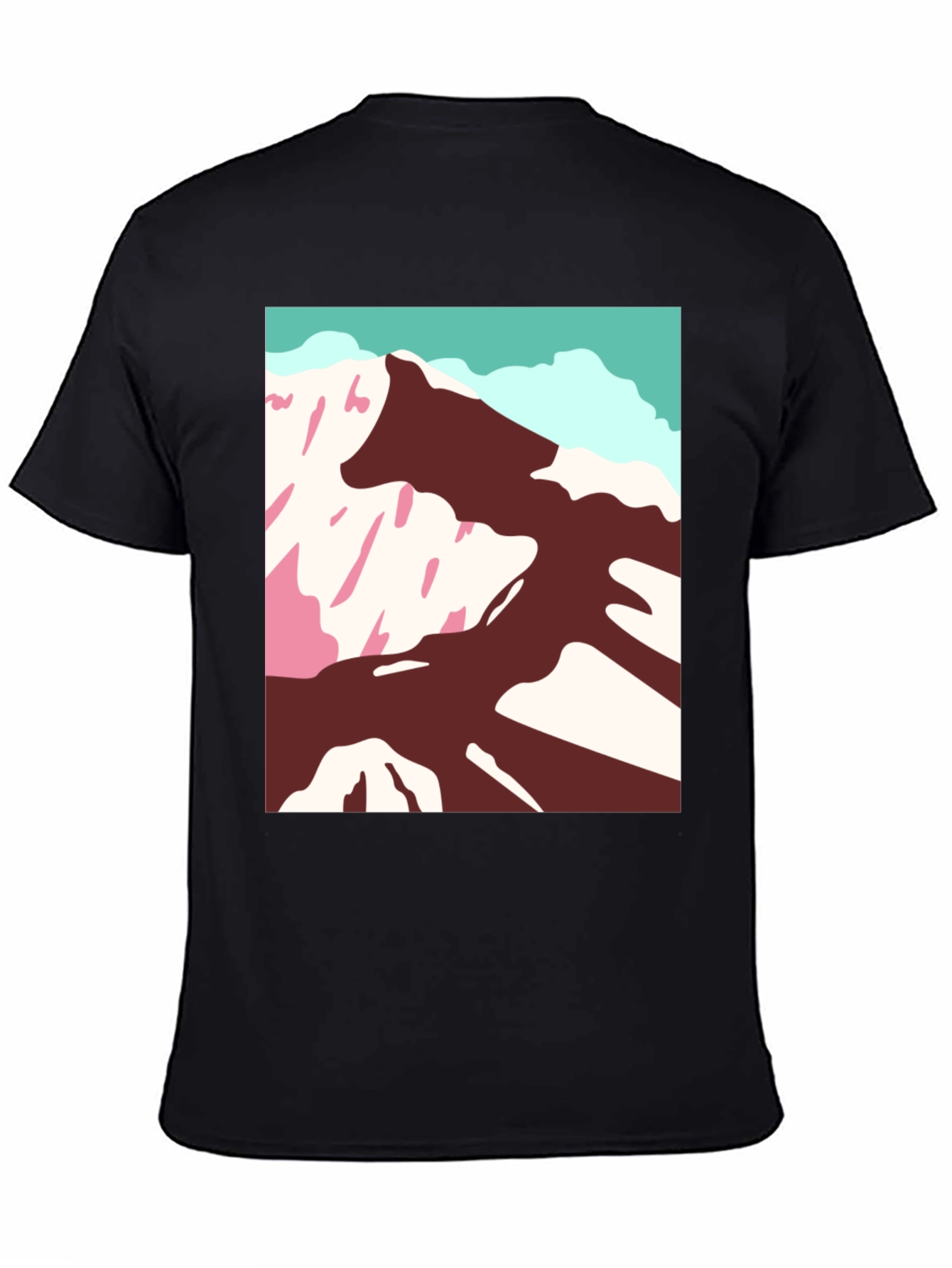 Mountain Graphic Tee - Stylish Black Cotton T-Shirt