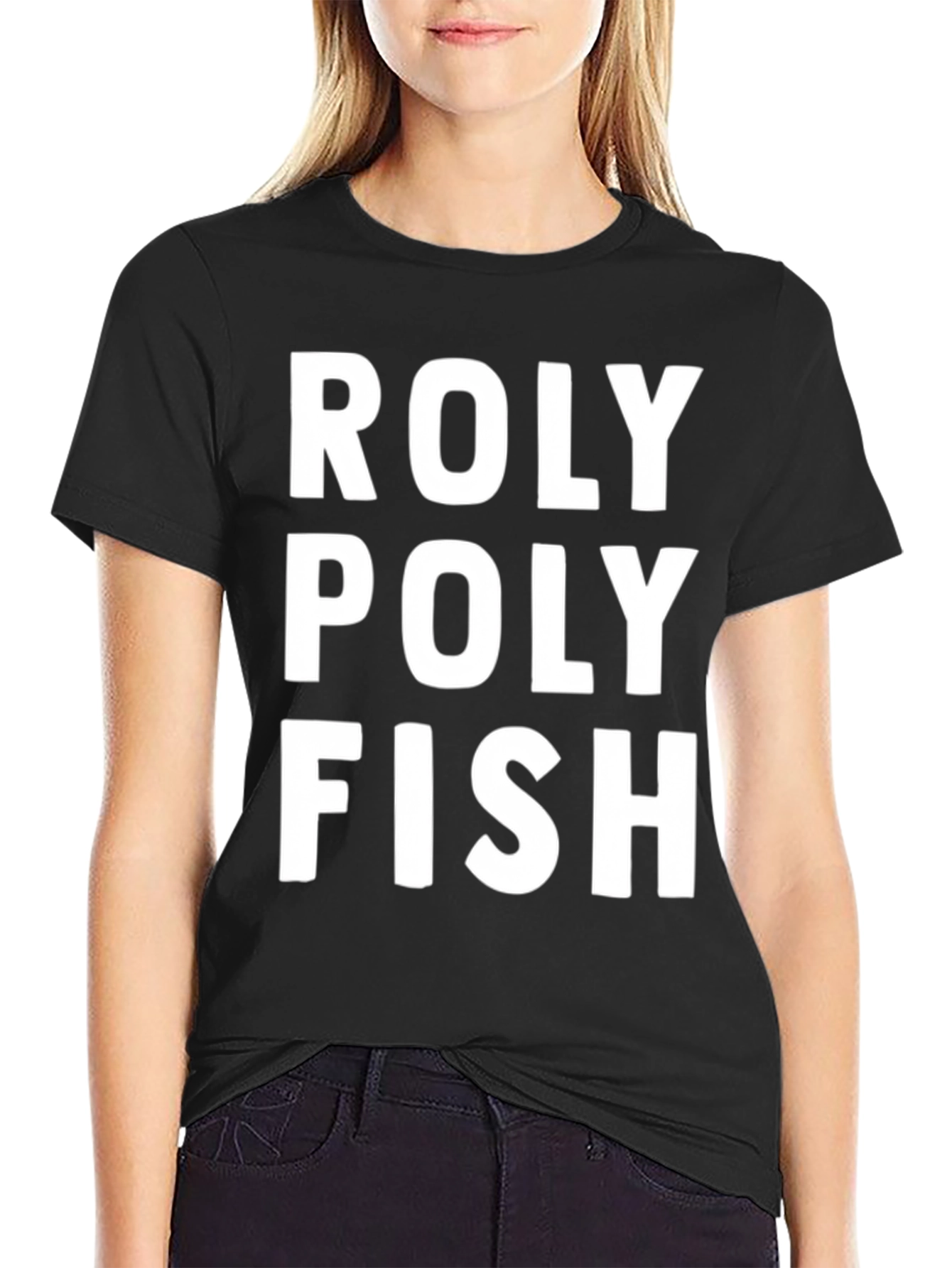 Roly Poly Fish Black T-Shirt