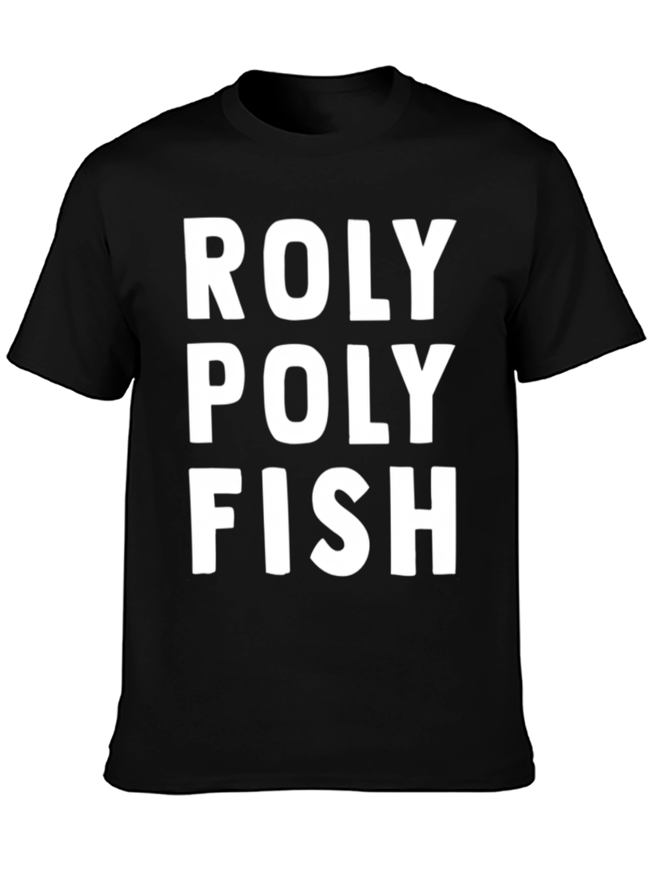 Roly Poly Fish Black T-Shirt