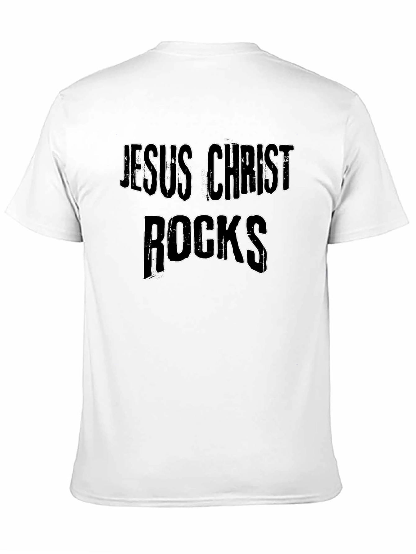Jesus Christ Rocks Graphic T-Shirt - Black Cotton Tee