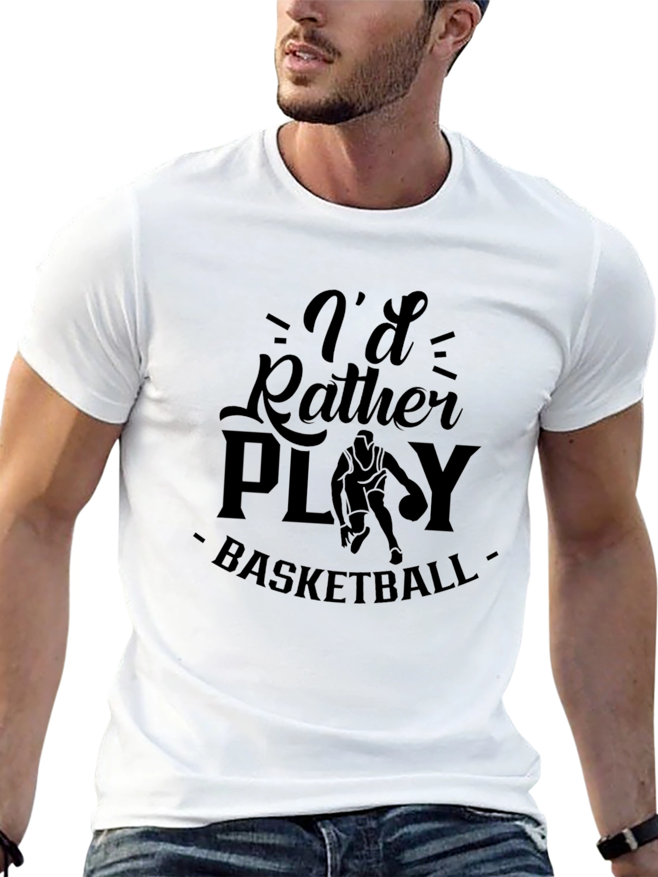 Id Rather Play Basketball T-Shirt - Sporty Tee