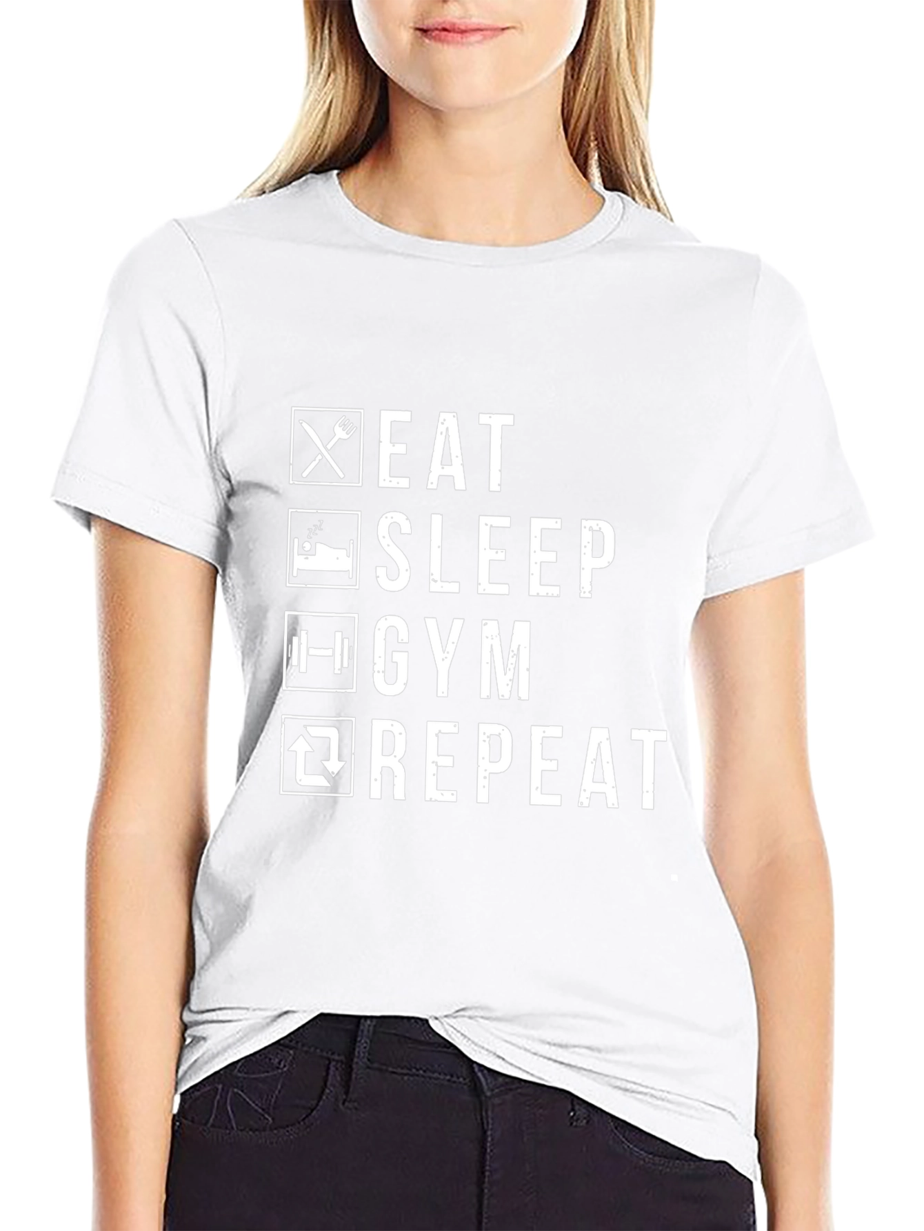 Eat Sleep Gym Repeat Graphic Tee
