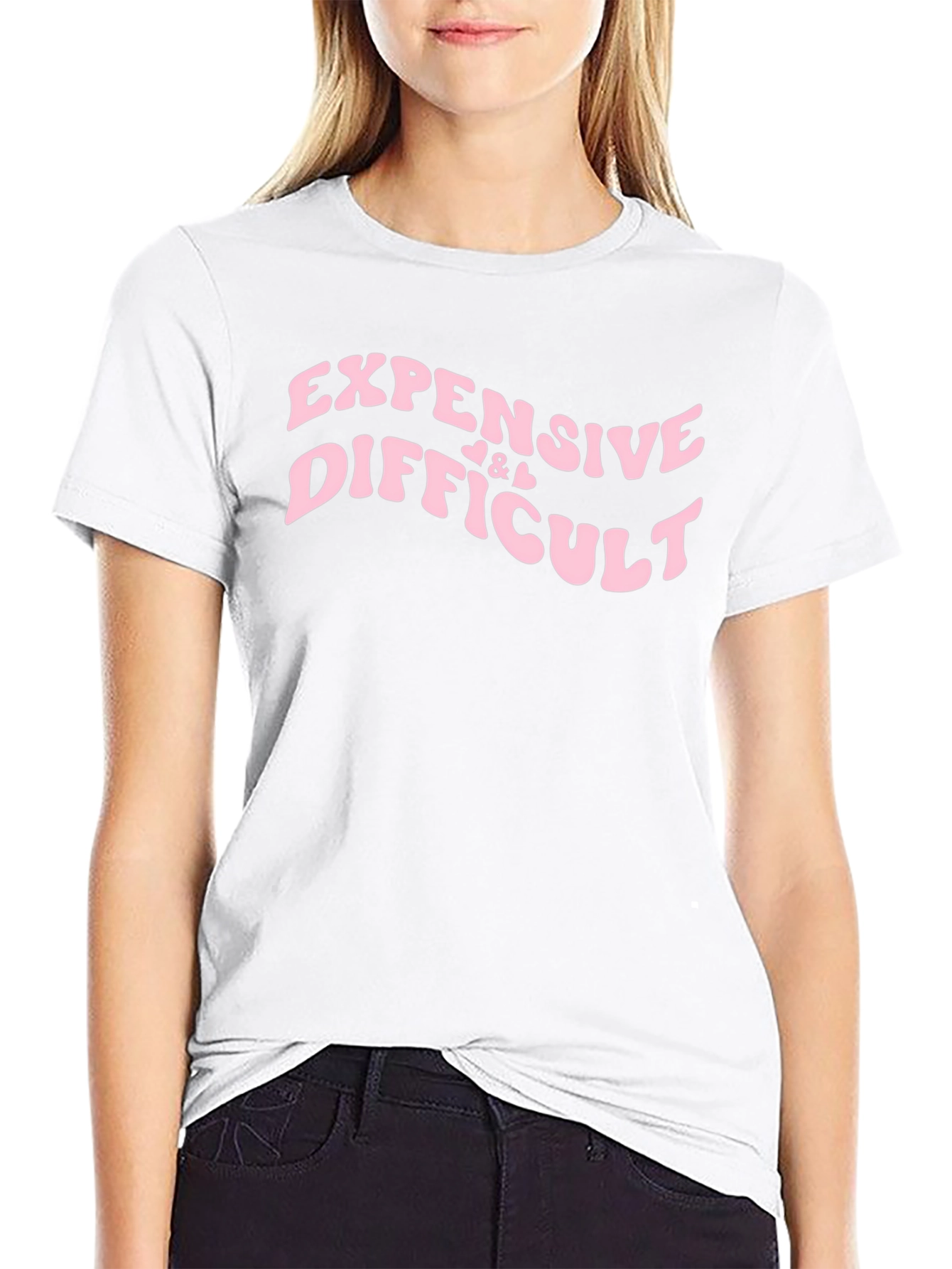 Expensive & Difficult Slogan Tee - Black