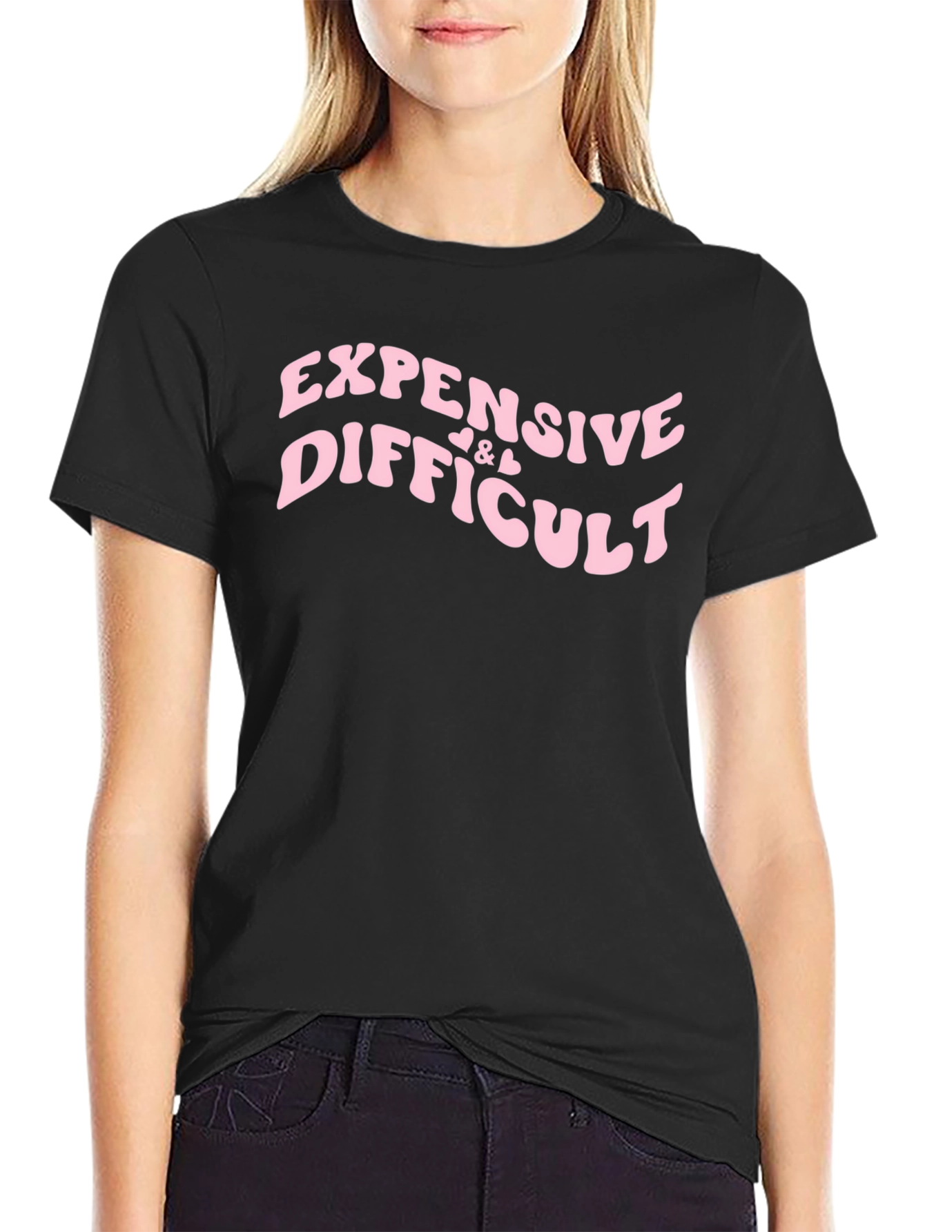 Expensive & Difficult Slogan Tee - Black