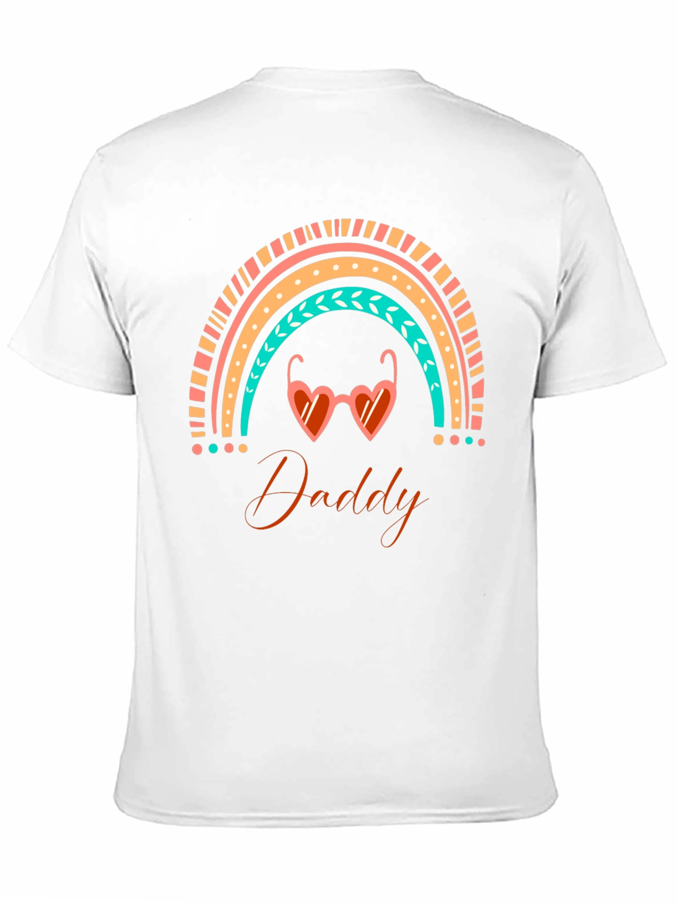 Daddy Rainbow Heart Sunglasses Black T-Shirt