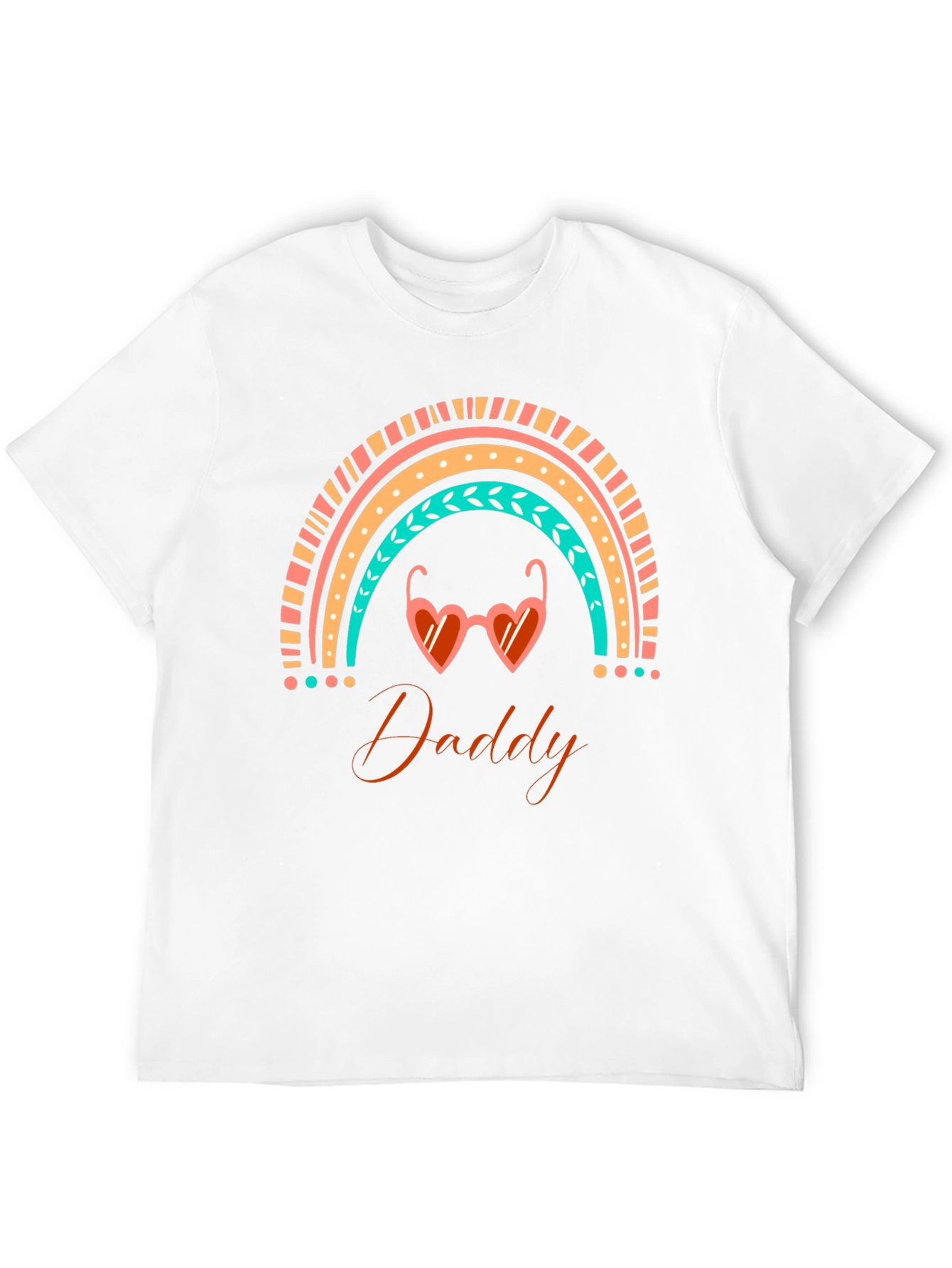 Daddy Rainbow Heart Sunglasses Black T-Shirt