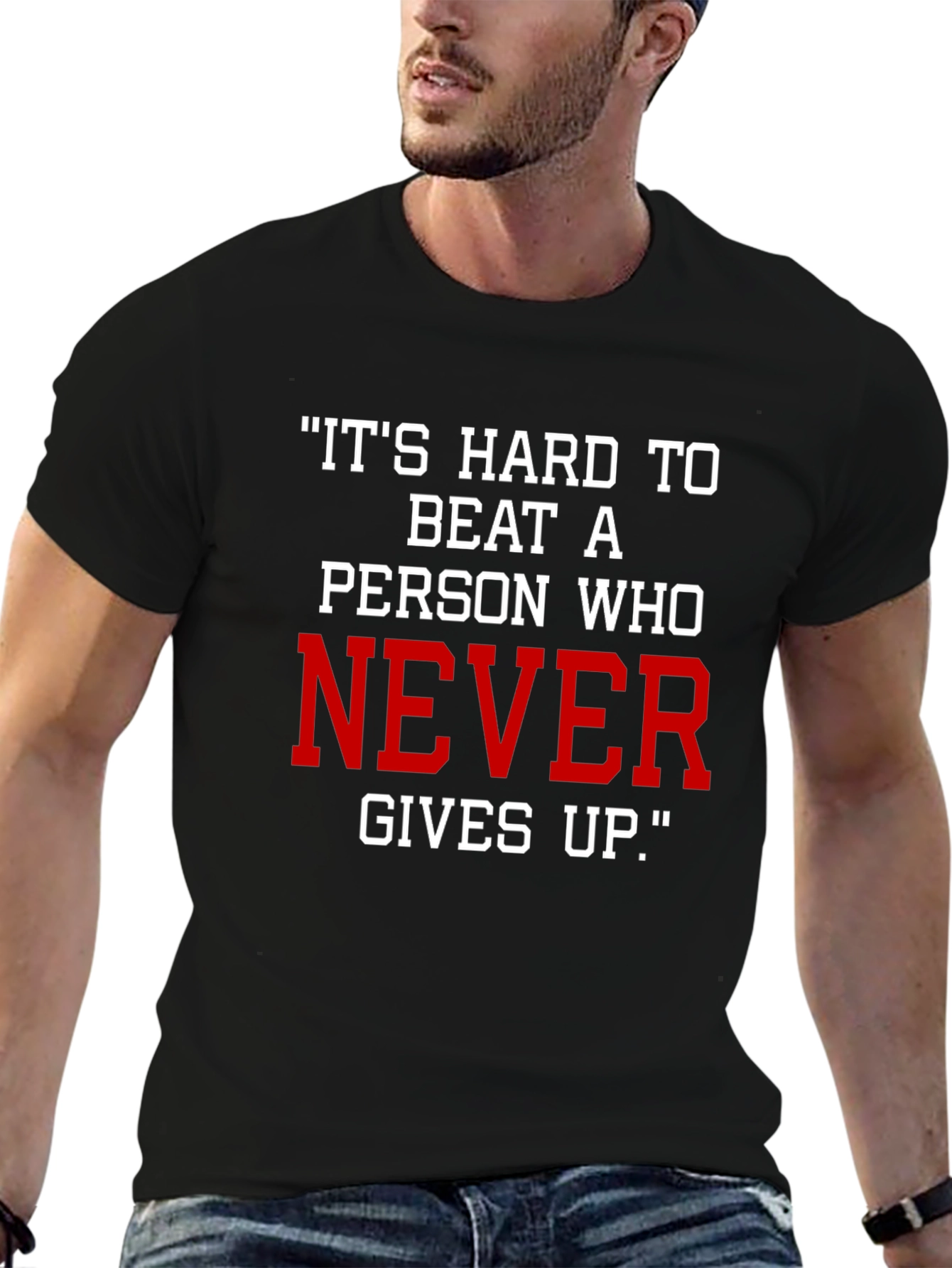 Motivational T-Shirt: Never Give Up!