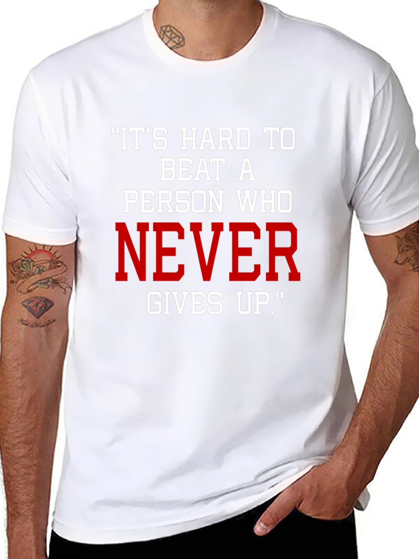 Motivational T-Shirt: Never Give Up!