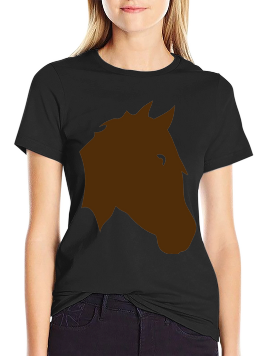 Horse Head Graphic T-Shirt - Casual Black Tee