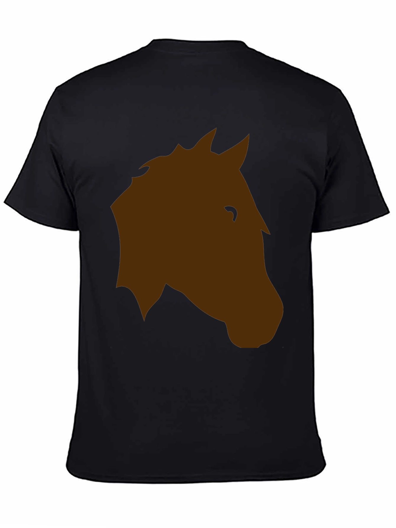 Horse Head Graphic T-Shirt - Casual Black Tee