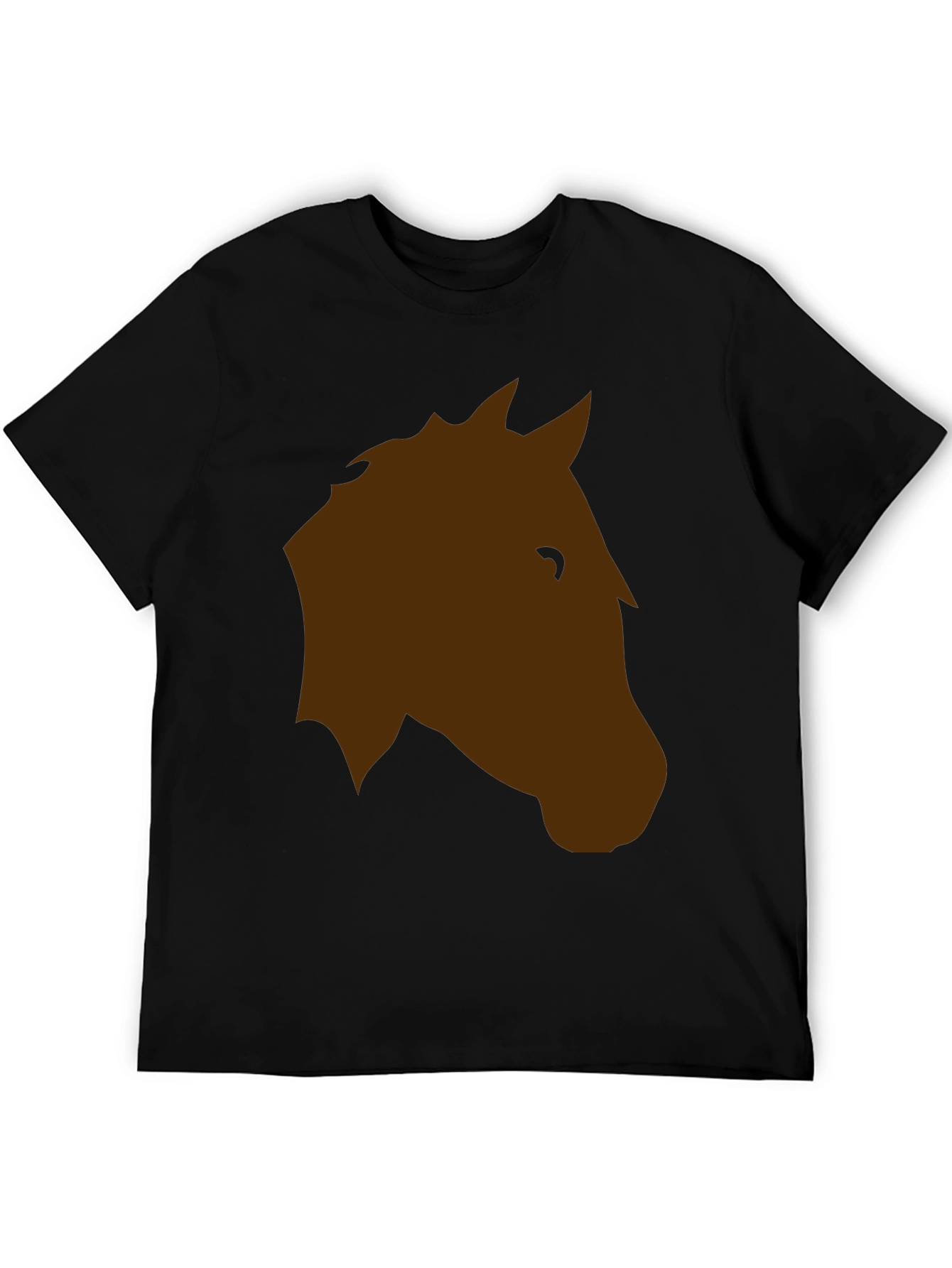 Horse Head Graphic T-Shirt - Casual Black Tee