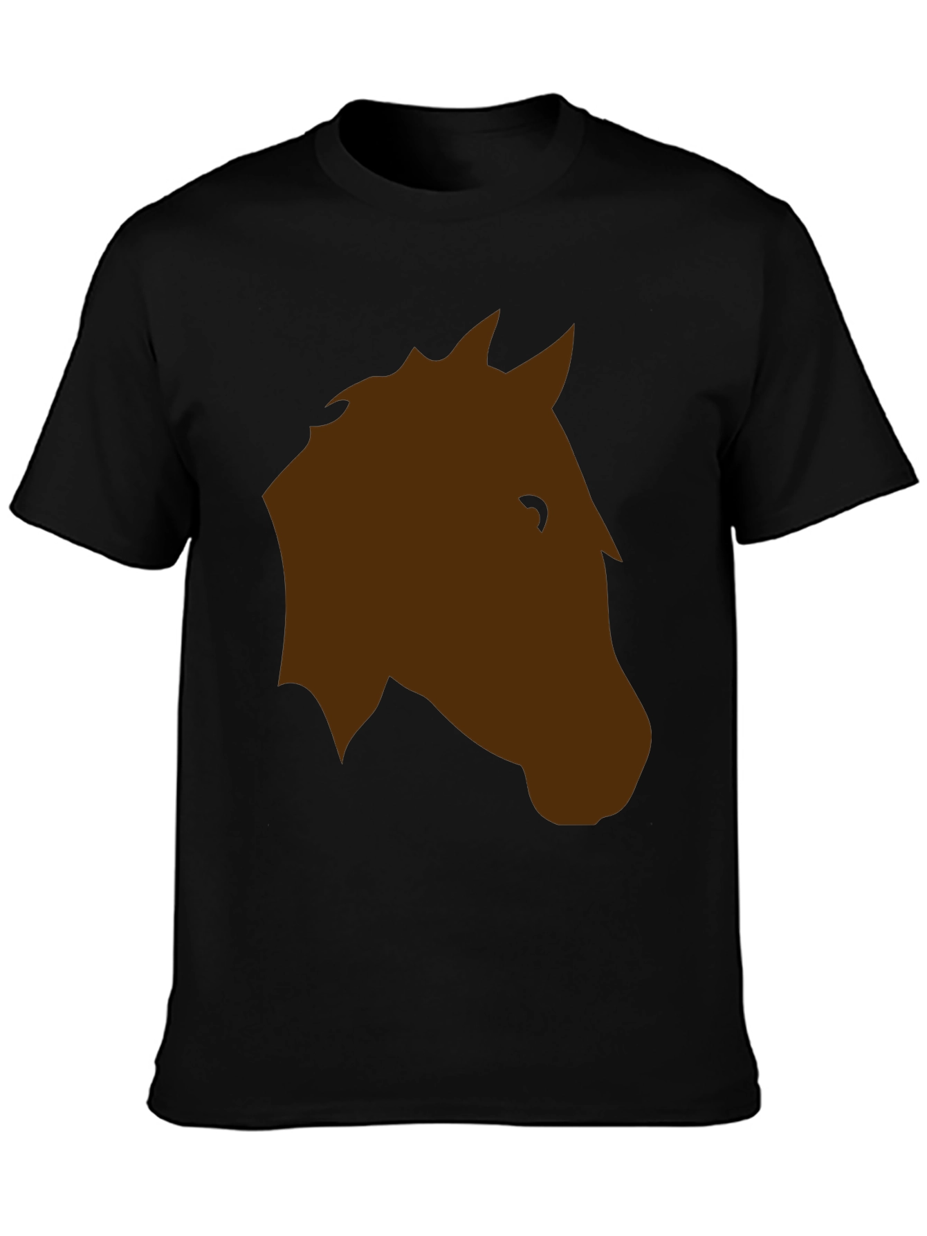 Horse Head Graphic T-Shirt - Casual Black Tee