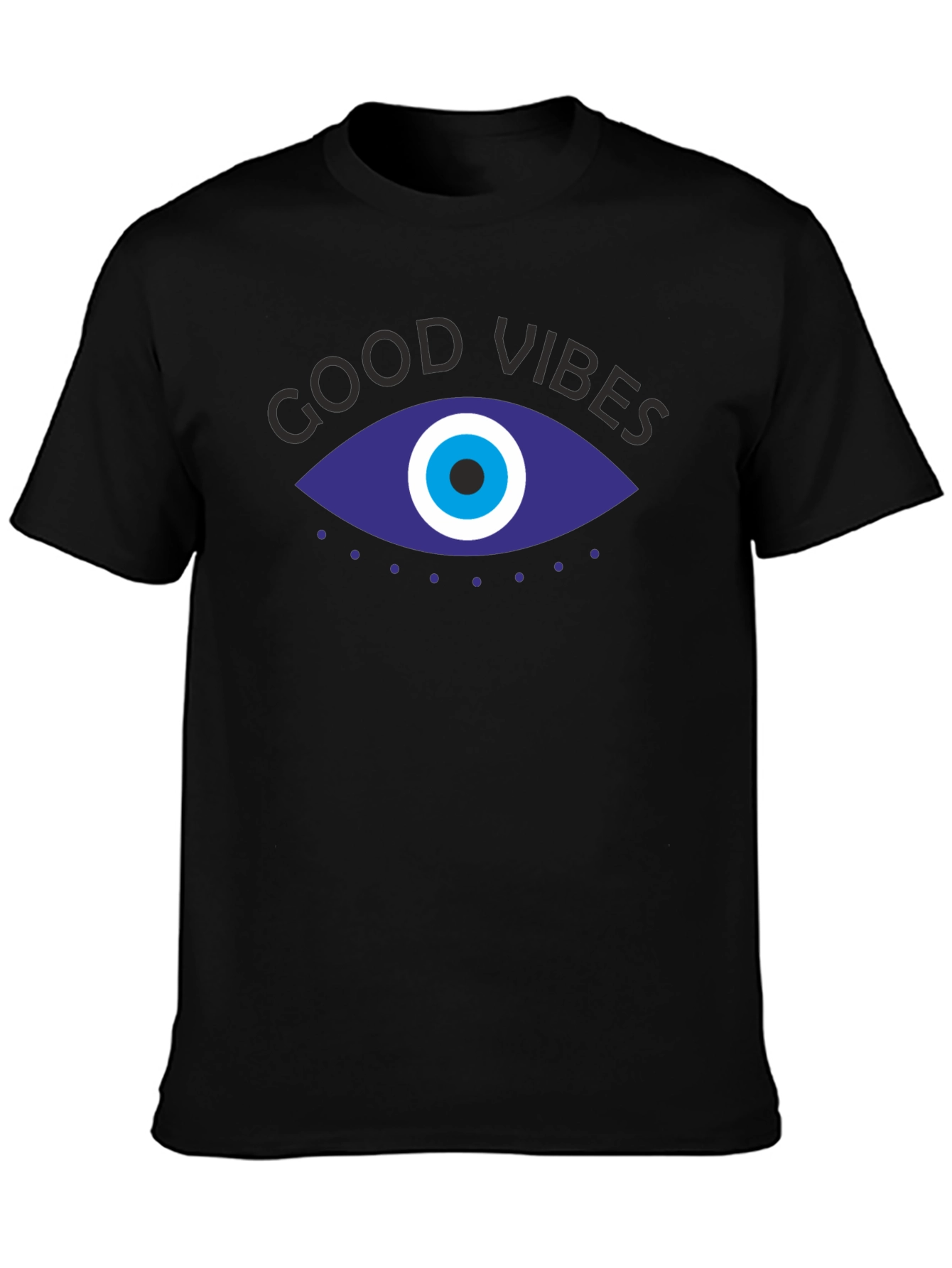 Good Vibes Evil Eye Graphic Tee - Black Unisex