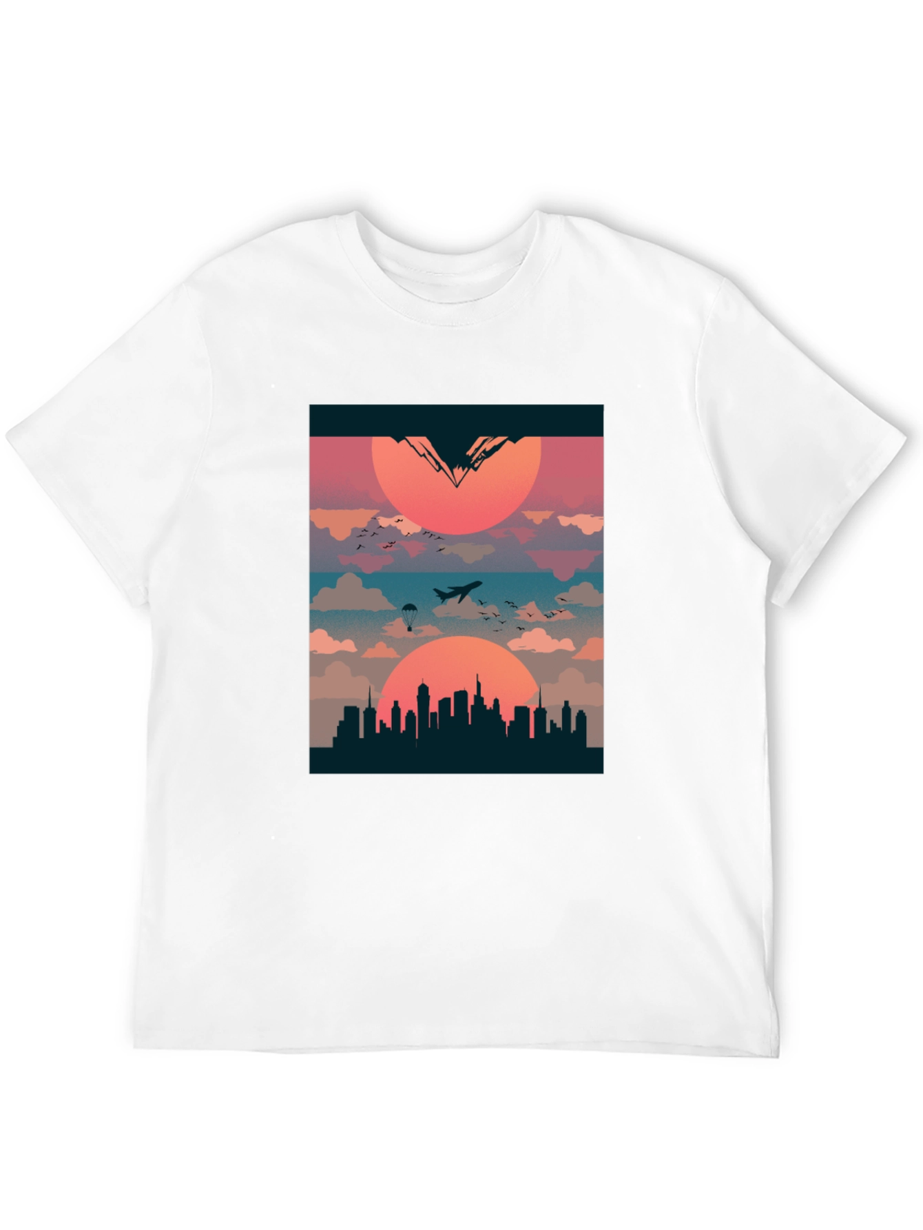 Sunset Cityscape Graphic Tee - Urban Adventure T-Shirt