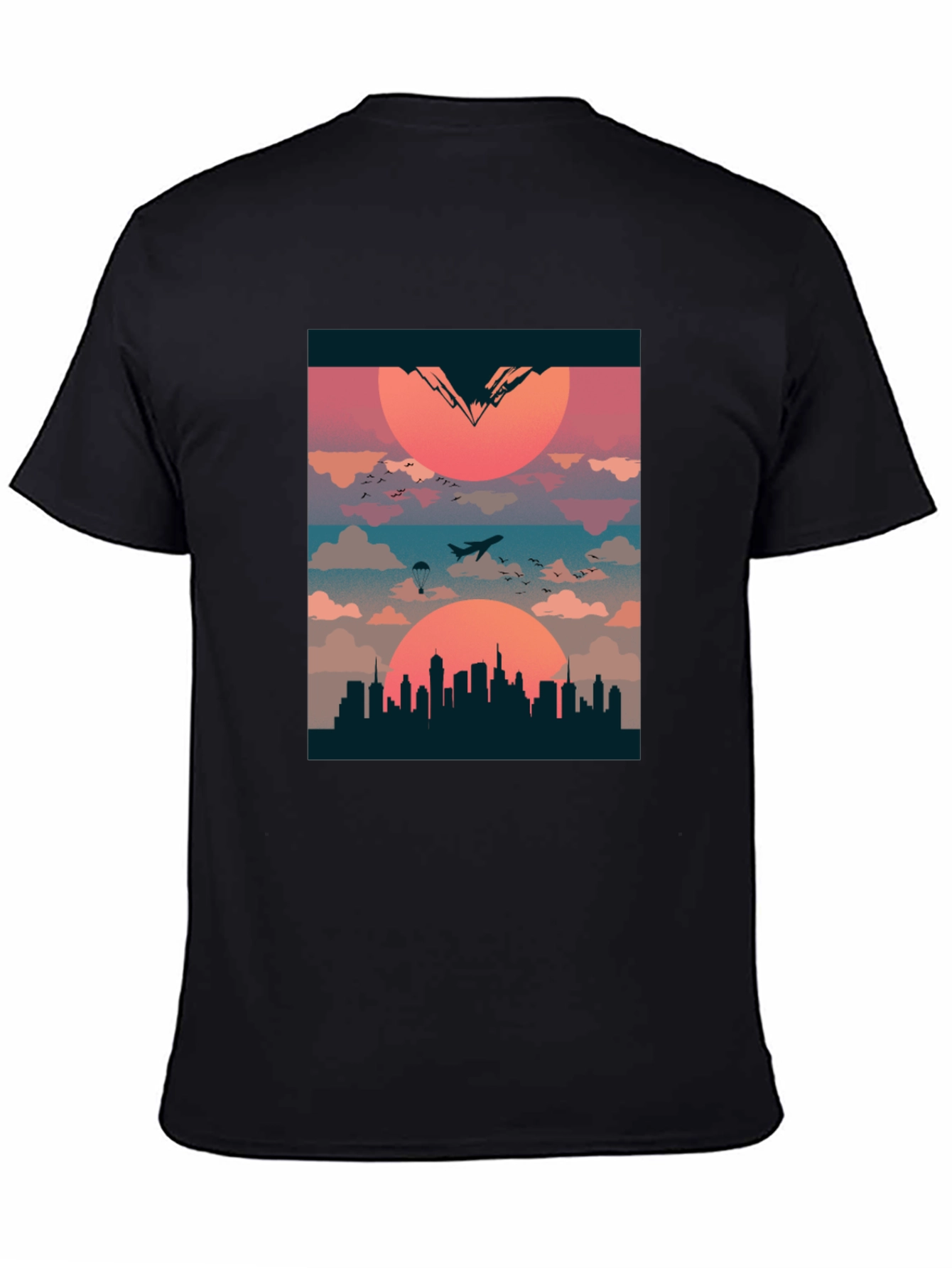 Sunset Cityscape Graphic Tee - Urban Adventure T-Shirt