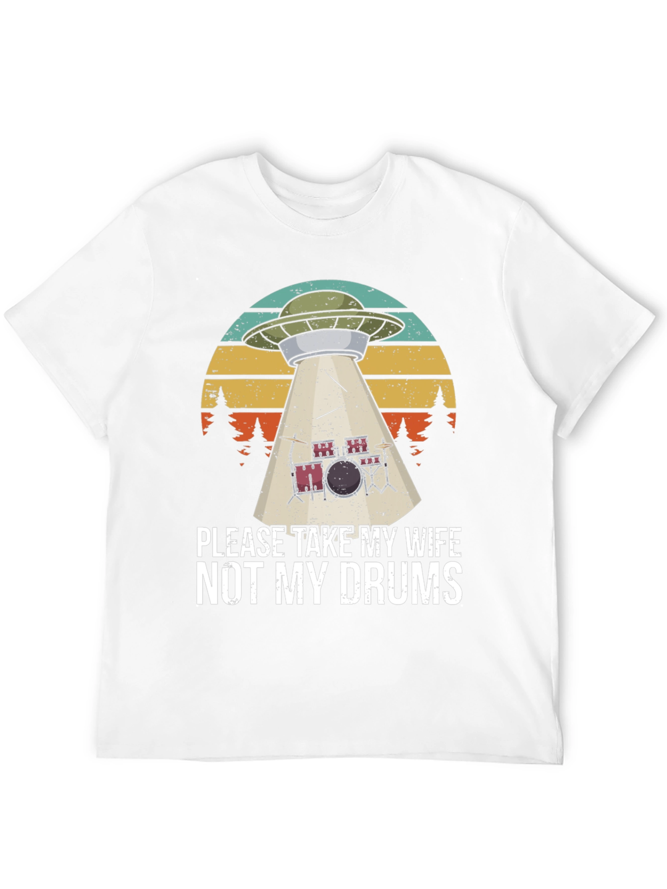 Funny UFO Abduction Drums T-Shirt