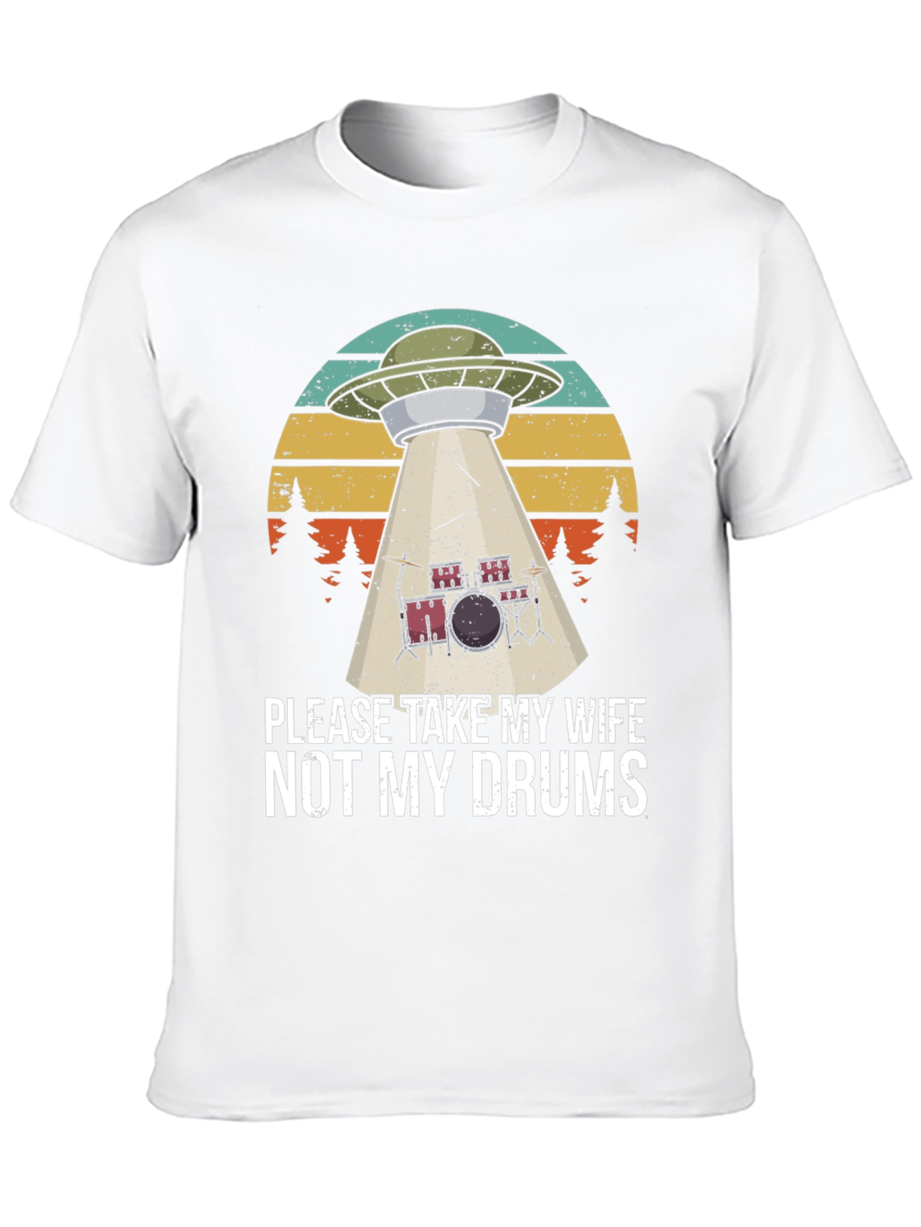 Funny UFO Abduction Drums T-Shirt