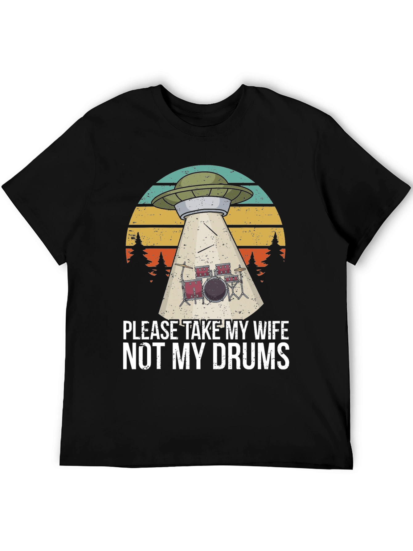 Funny UFO Abduction Drums T-Shirt