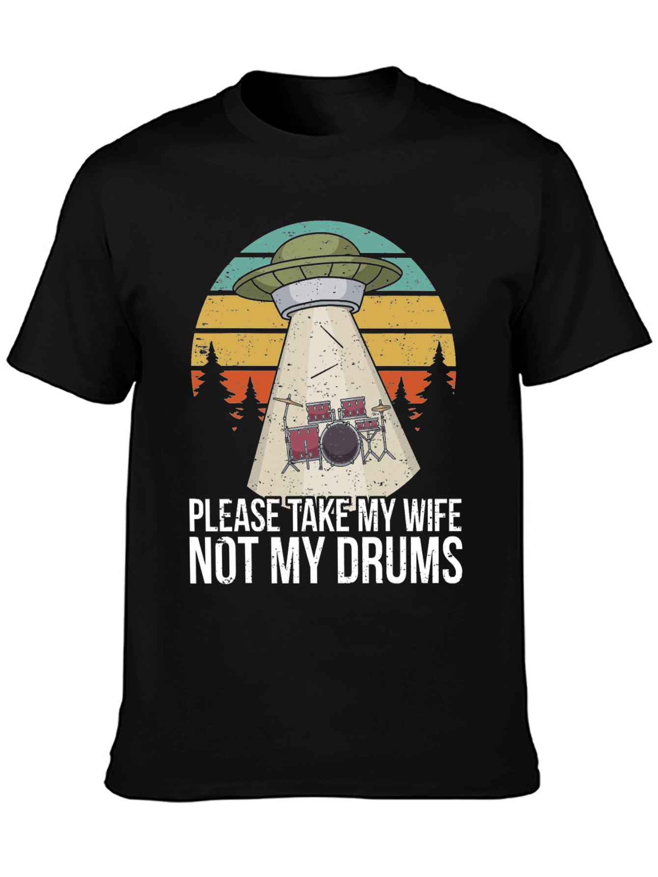 Funny UFO Abduction Drums T-Shirt