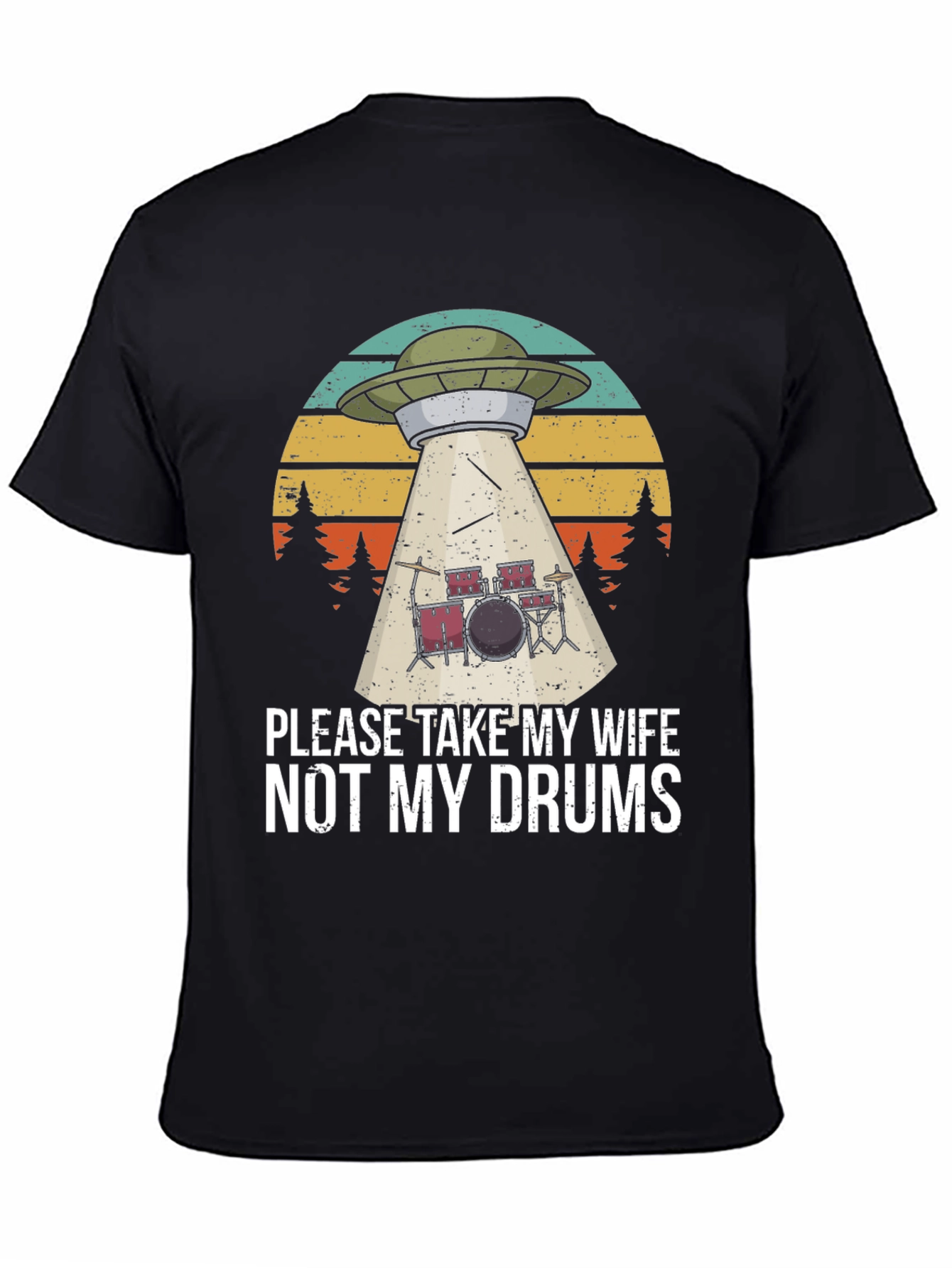 Funny UFO Abduction Drums T-Shirt