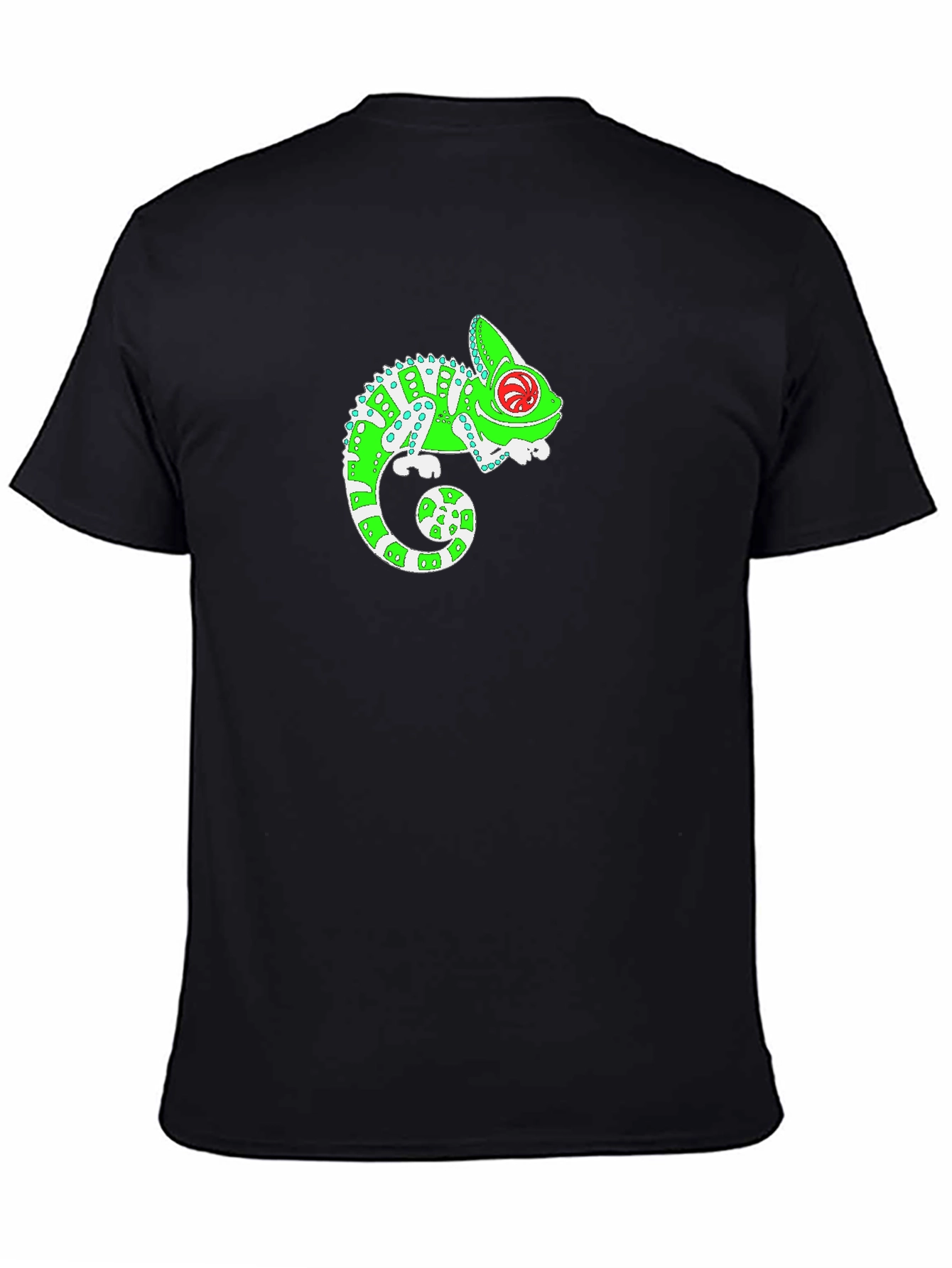 Funky Chameleon Graphic T-Shirt - Black