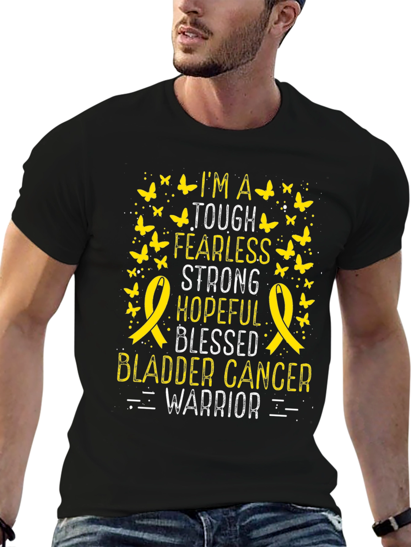 Bladder Cancer Warrior T-Shirt: Tough Fearless Strong
