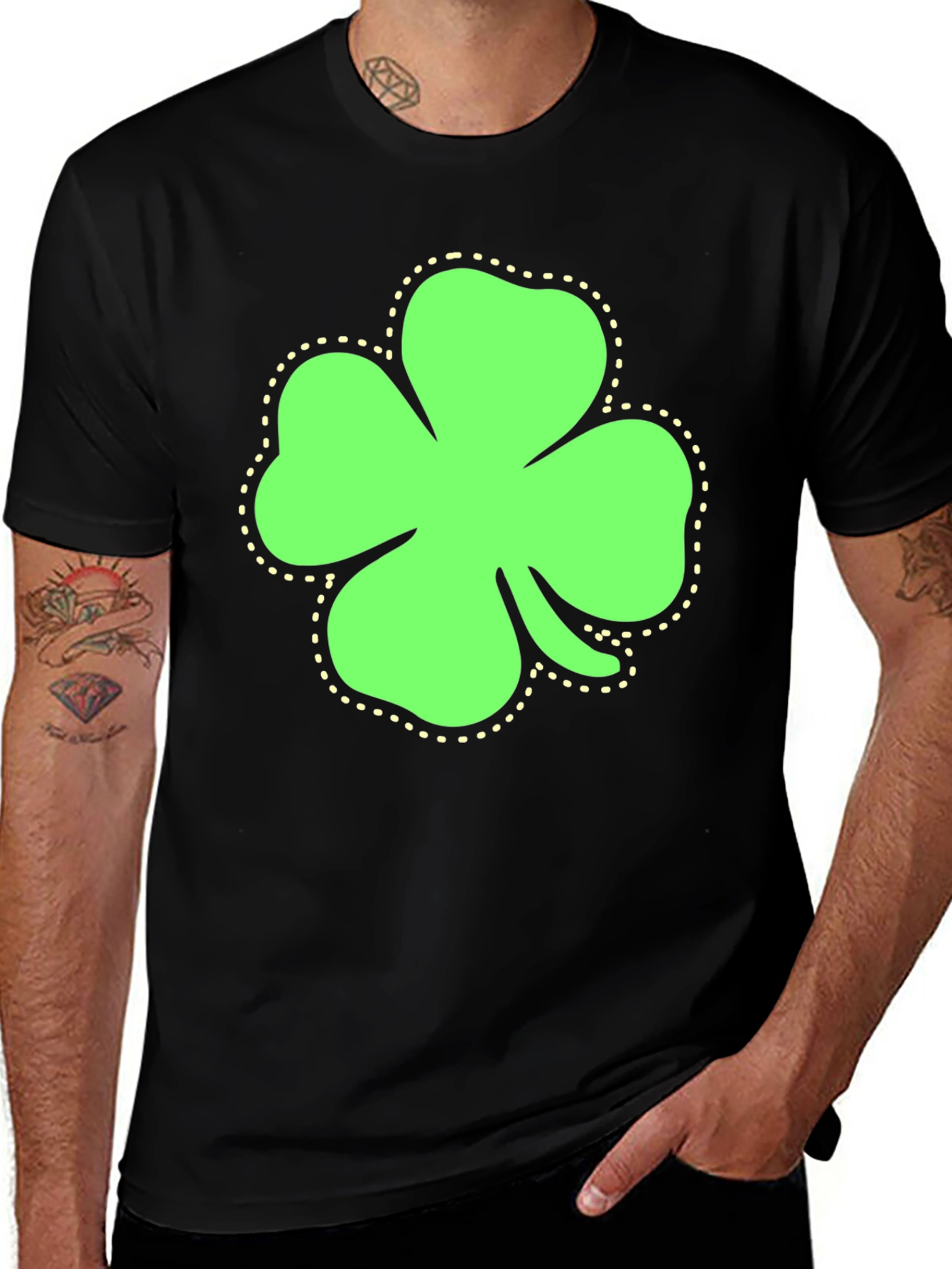 St. Patricks Day Shamrock T-Shirt - Black