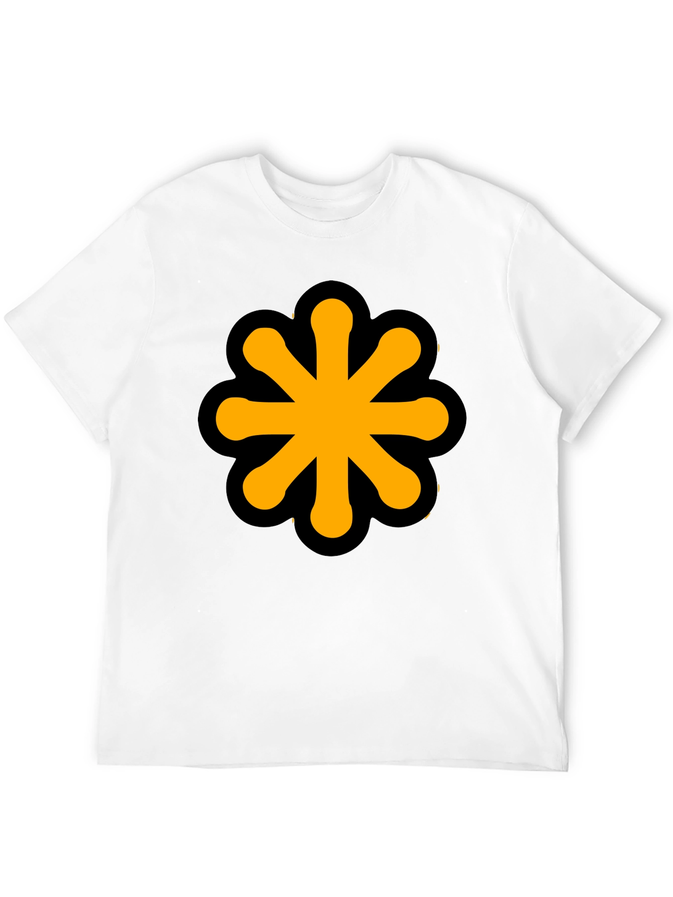Graphic Tee: Black Shirt with Orange Flower