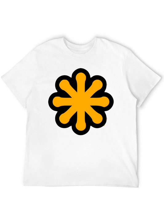 Graphic Tee: Black Shirt with Orange Flower