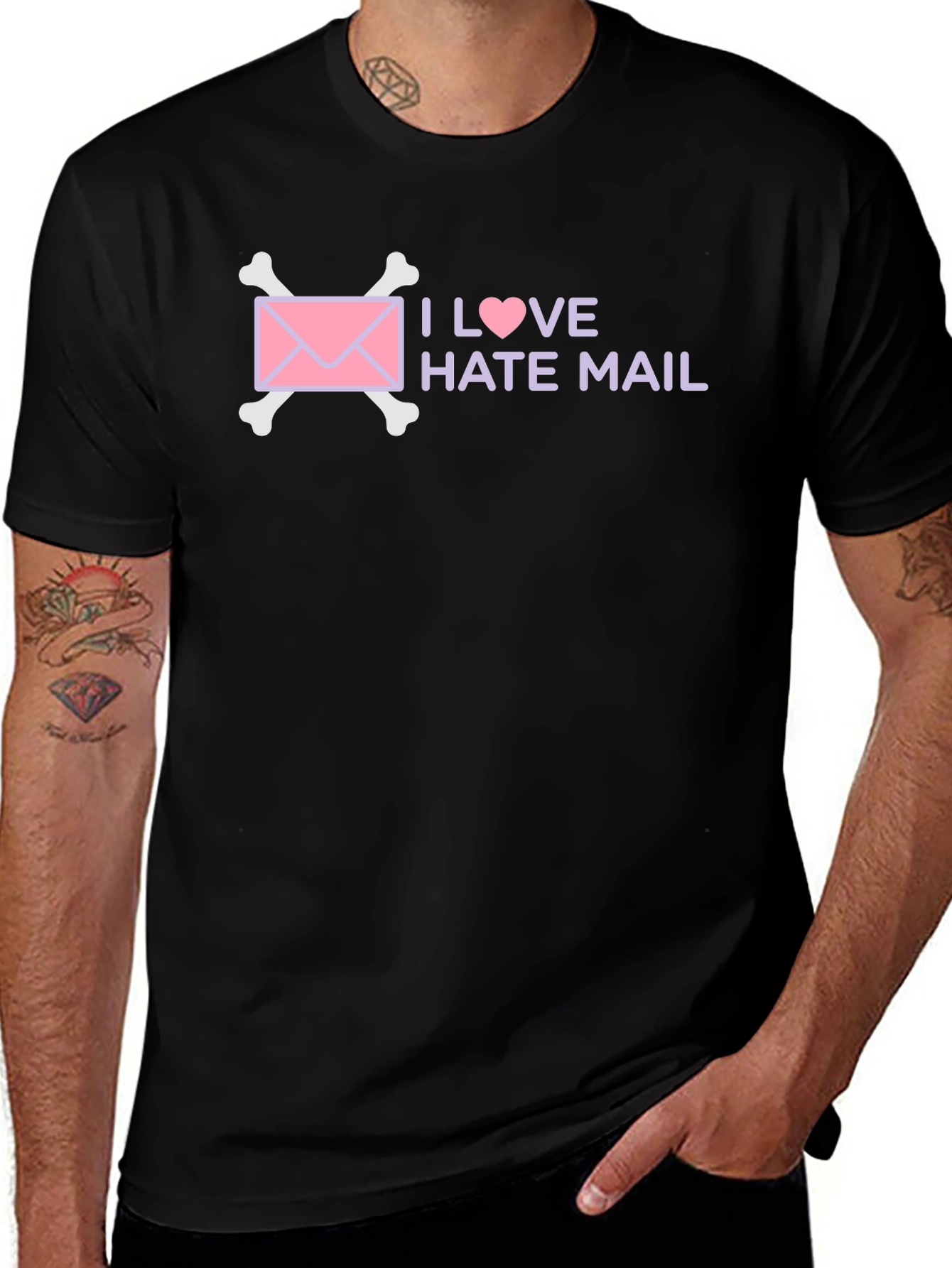 I Love Hate Mail T-Shirt Funny Goth Tee