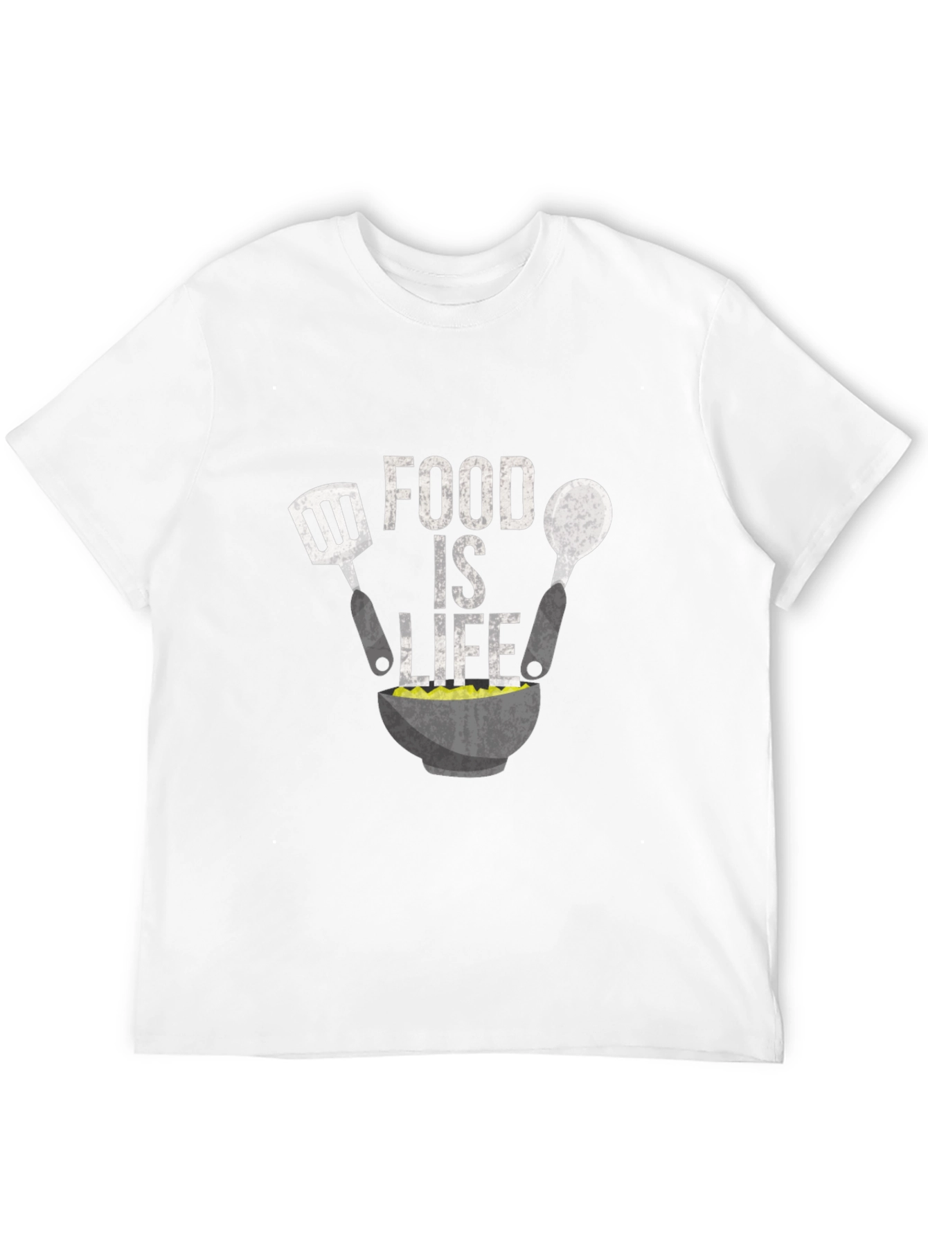 Food Is Life Graphic Tee - Black Crewneck T-Shirt