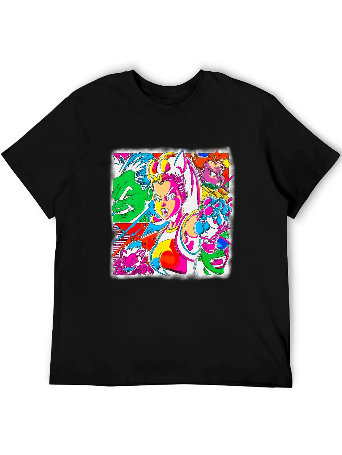 Retro Anime Graphic Tee - Bold & Vibrant Style