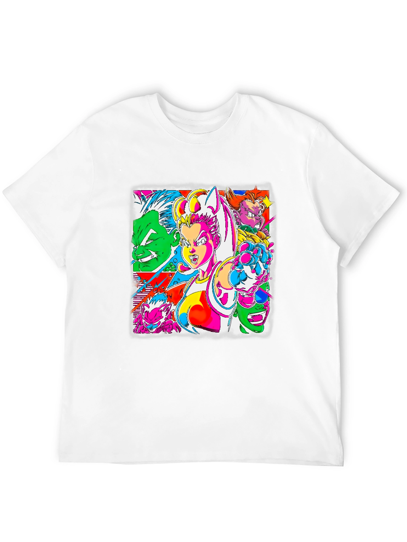 Retro Anime Graphic Tee - Bold & Vibrant Style