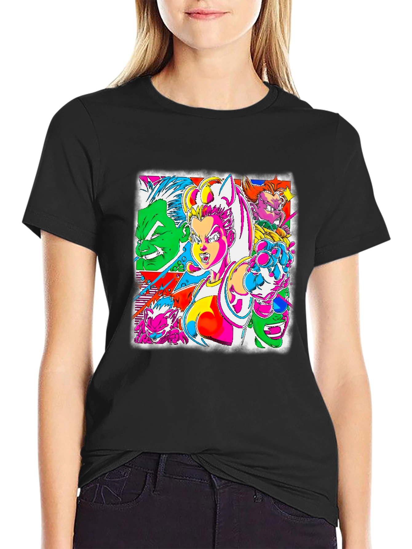 Retro Anime Graphic Tee - Bold & Vibrant Style