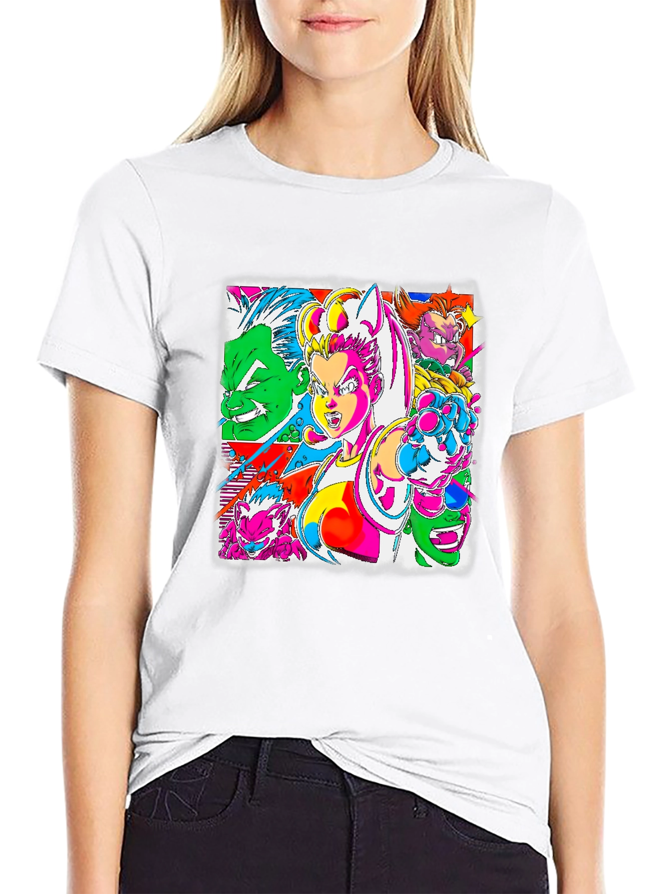 Retro Anime Graphic Tee - Bold & Vibrant Style
