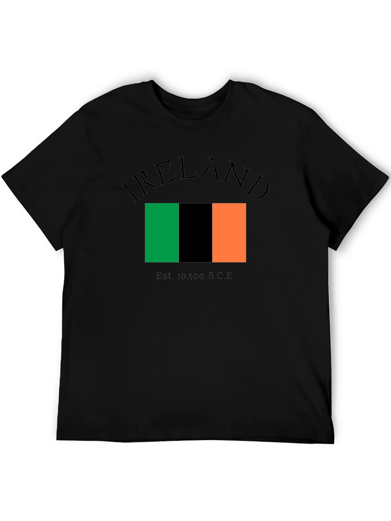 Ireland Flag Graphic Black T-Shirt