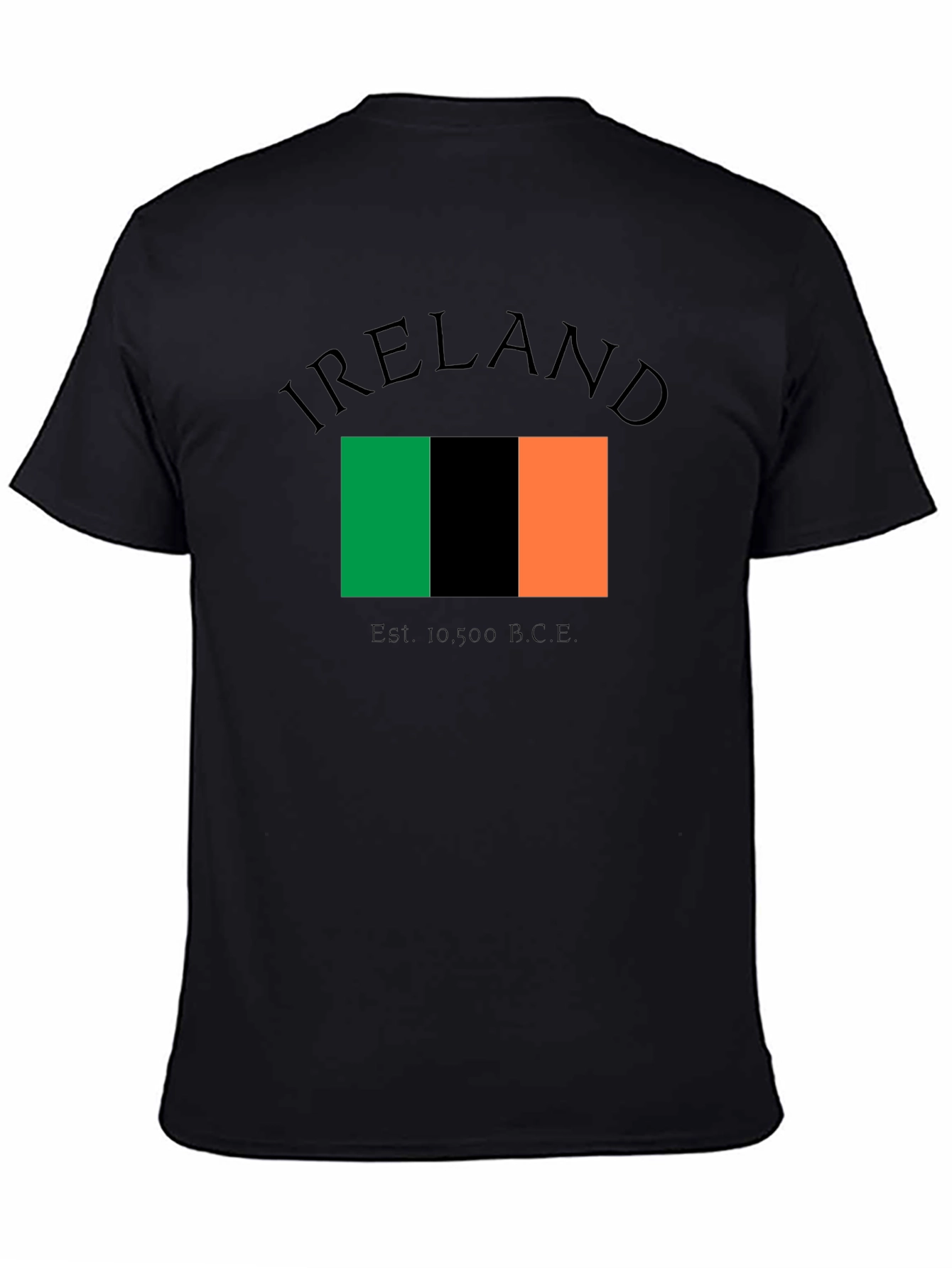 Ireland Flag Graphic Black T-Shirt