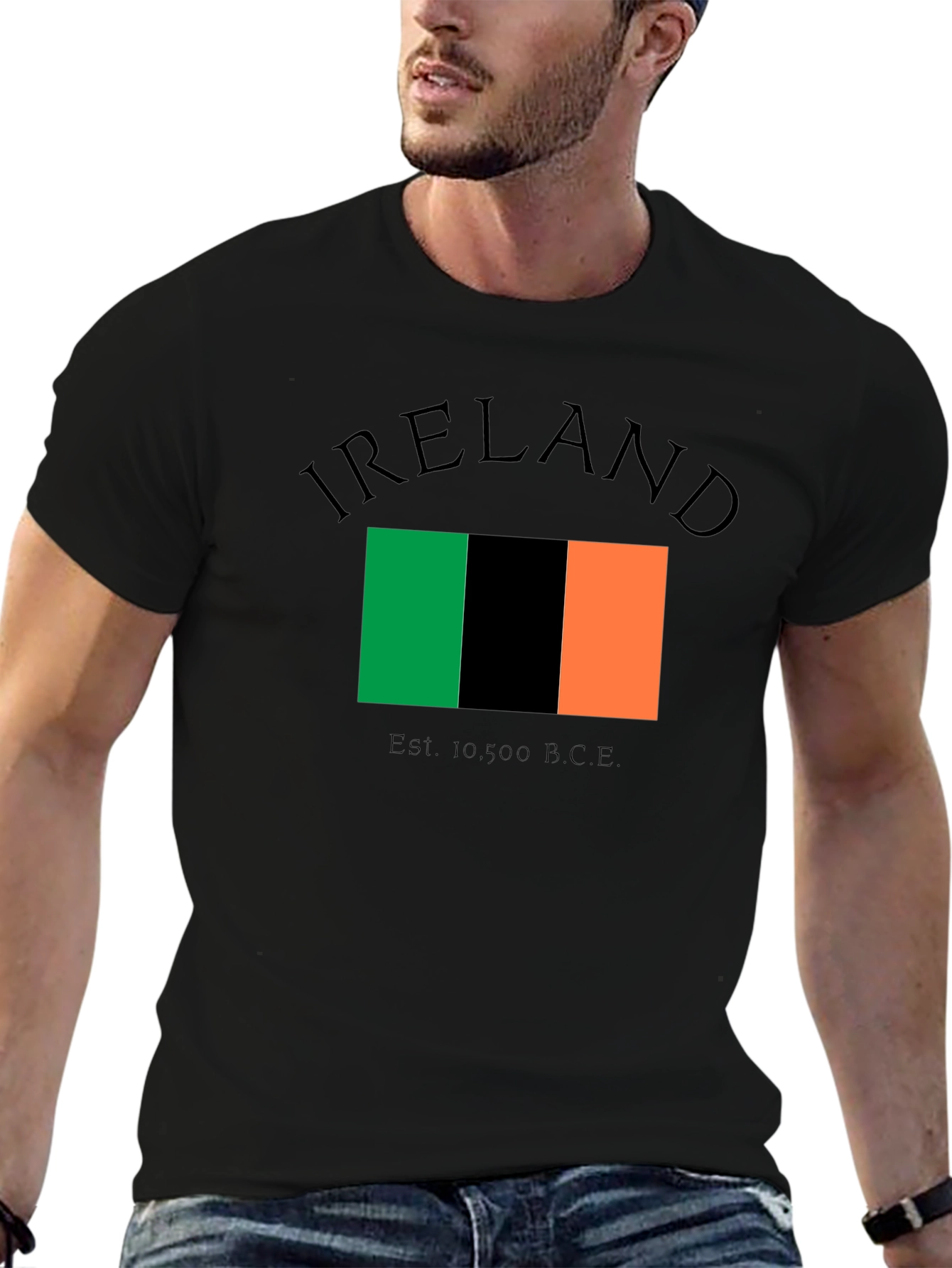 Ireland Flag Graphic Black T-Shirt