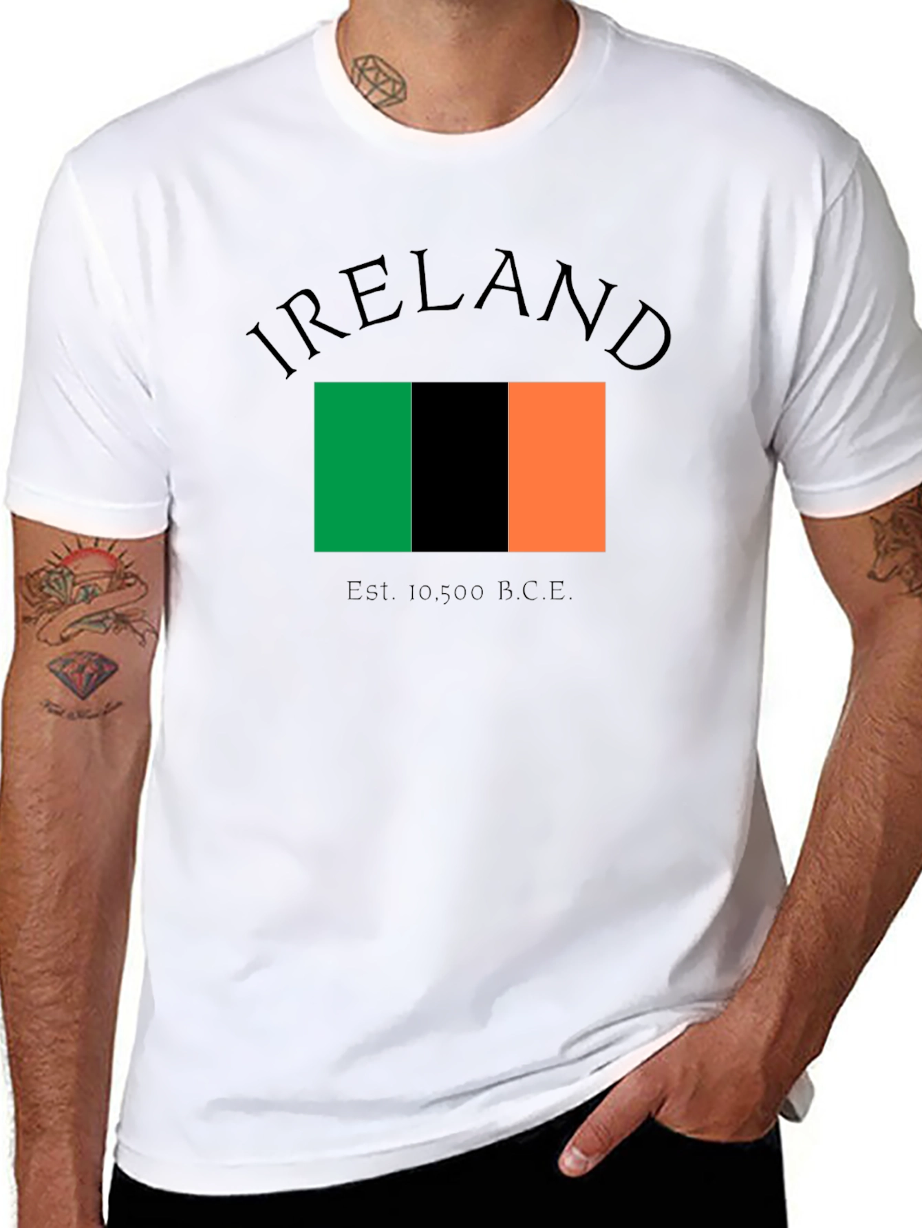 Ireland Flag Graphic Black T-Shirt