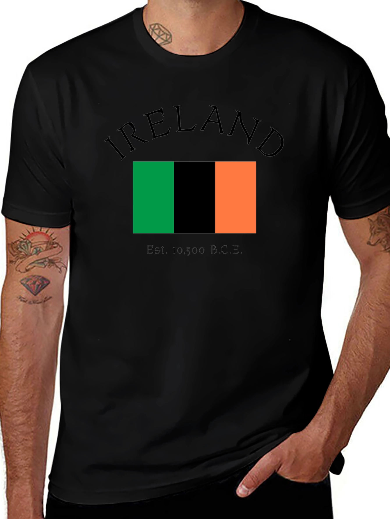 Ireland Flag Graphic Black T-Shirt