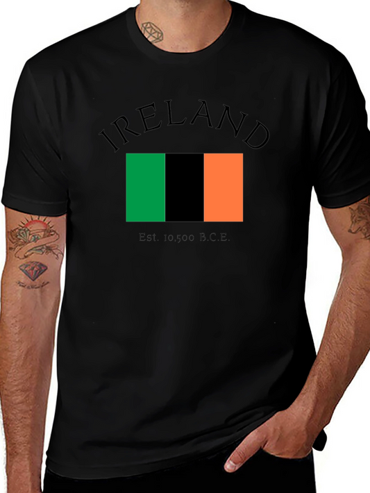 Ireland Flag Graphic Black T-Shirt