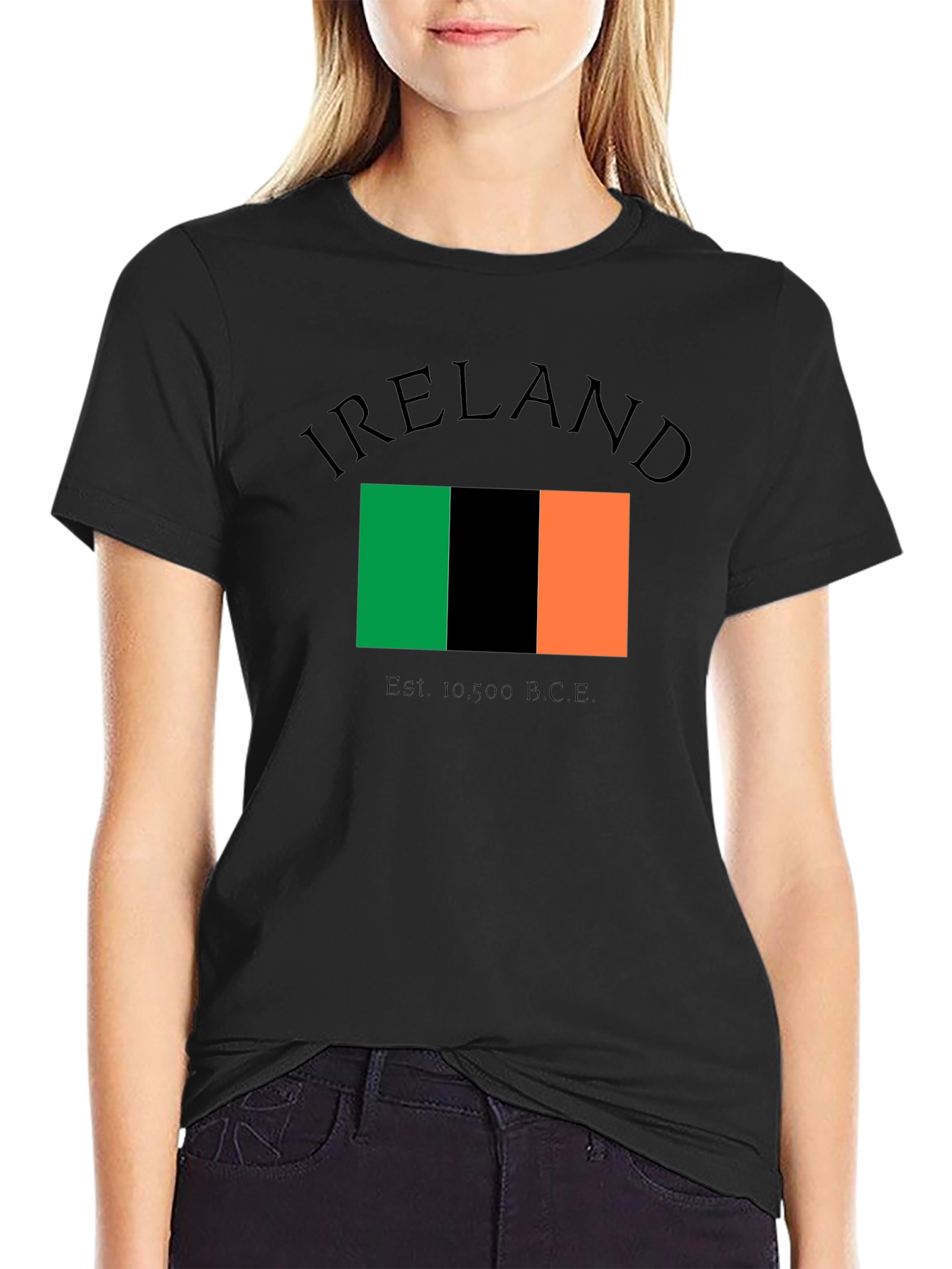 Ireland Flag Graphic Black T-Shirt