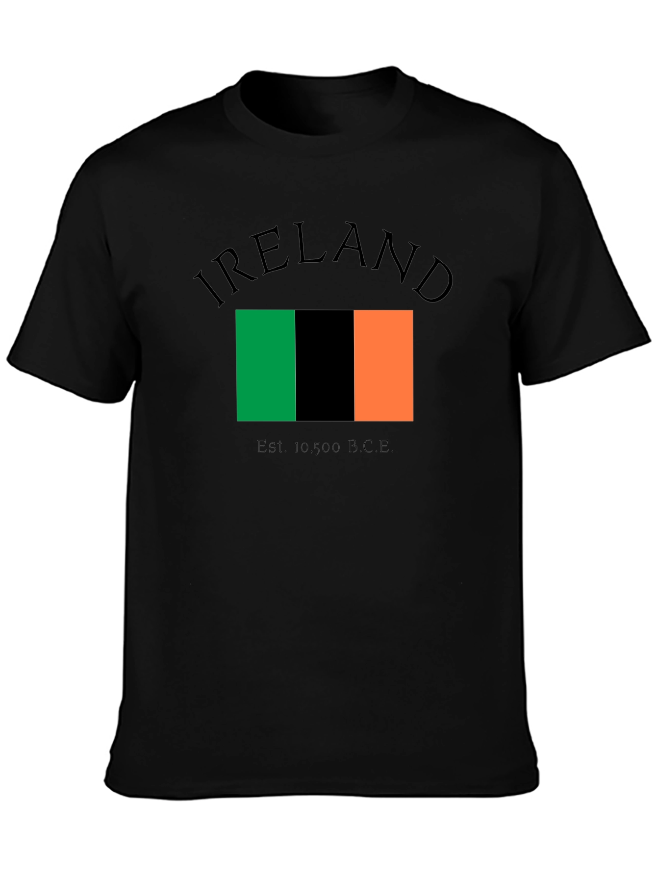Ireland Flag Graphic Black T-Shirt