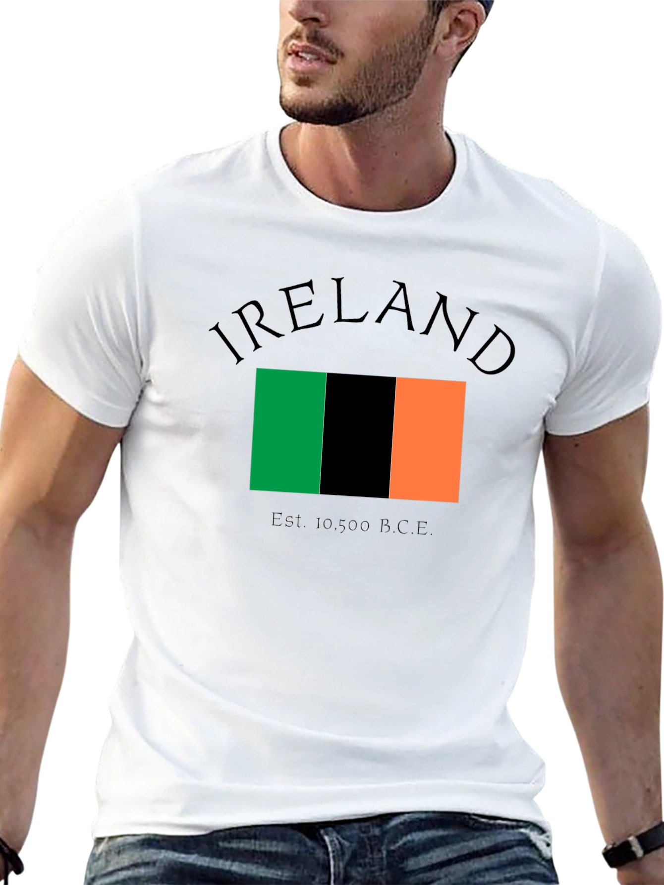 Ireland Flag Graphic Black T-Shirt