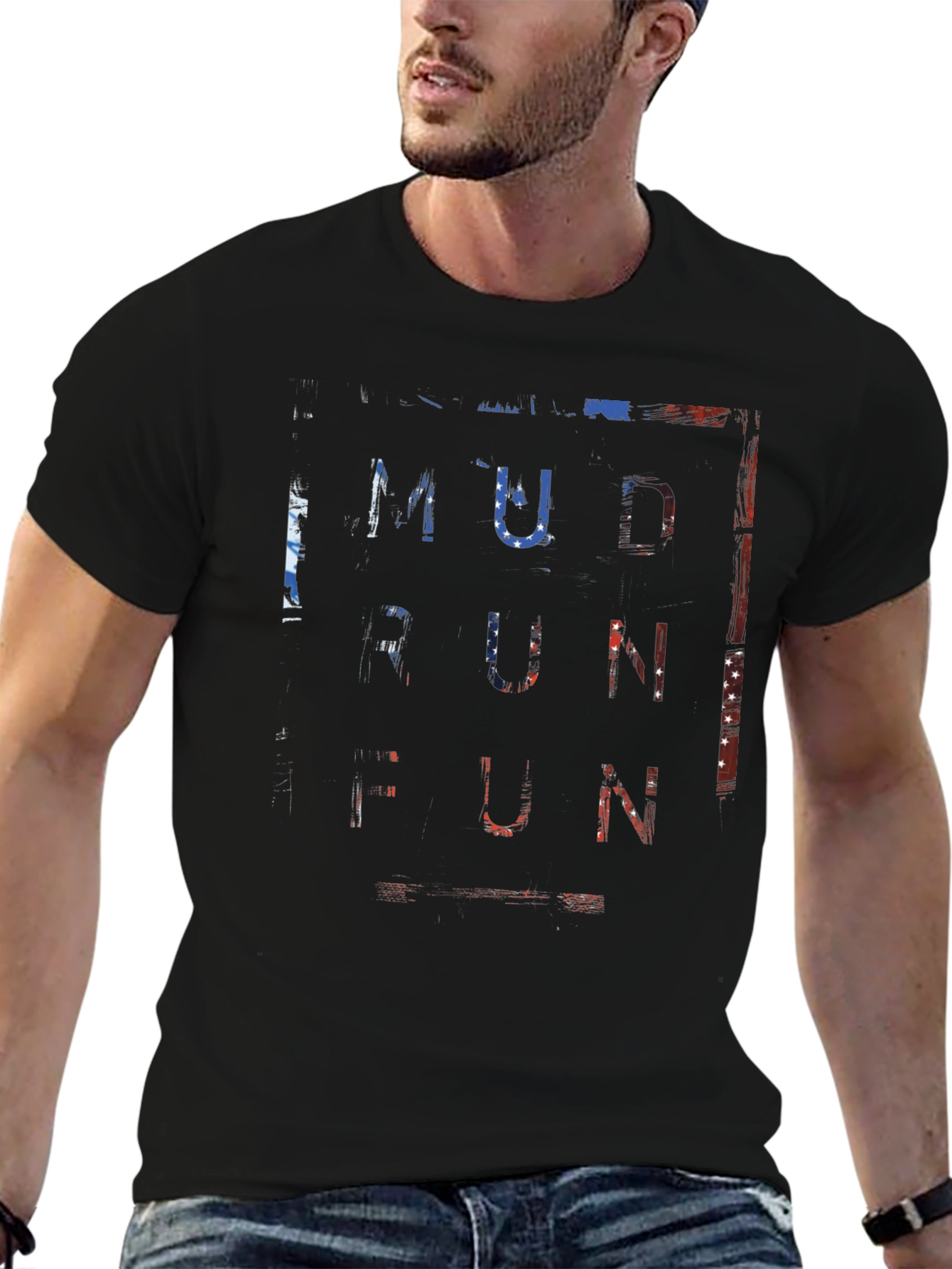 Mud Run Fun T-Shirt - Patriotic Design