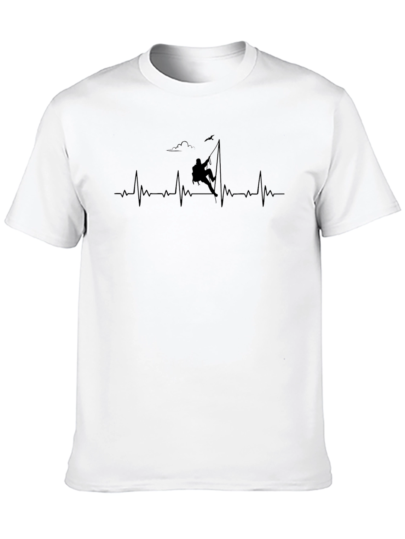 Climbing Heartbeat Graphic Tee - Black