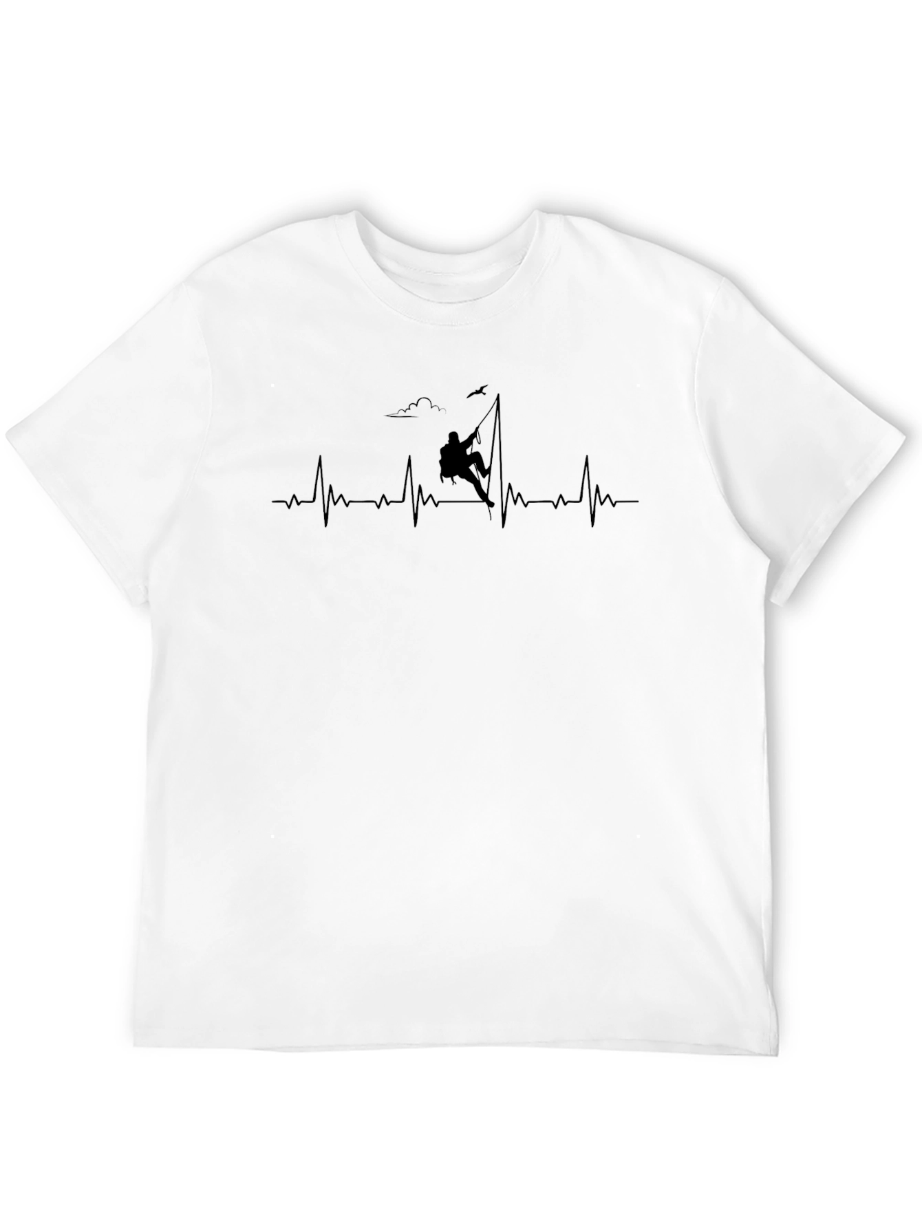Climbing Heartbeat Graphic Tee - Black